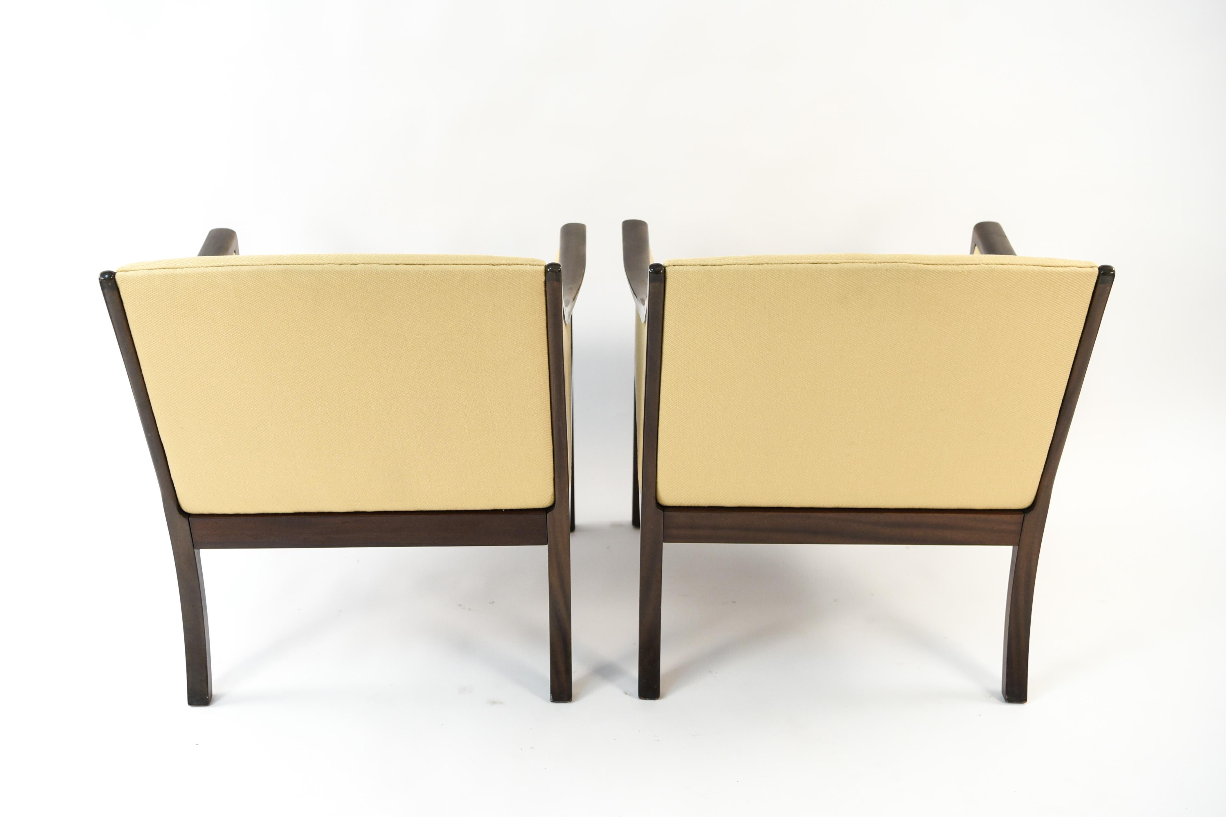 Ole Wanscher for Poul Jeppesen Pair of Mahogany Lounge Chairs 6