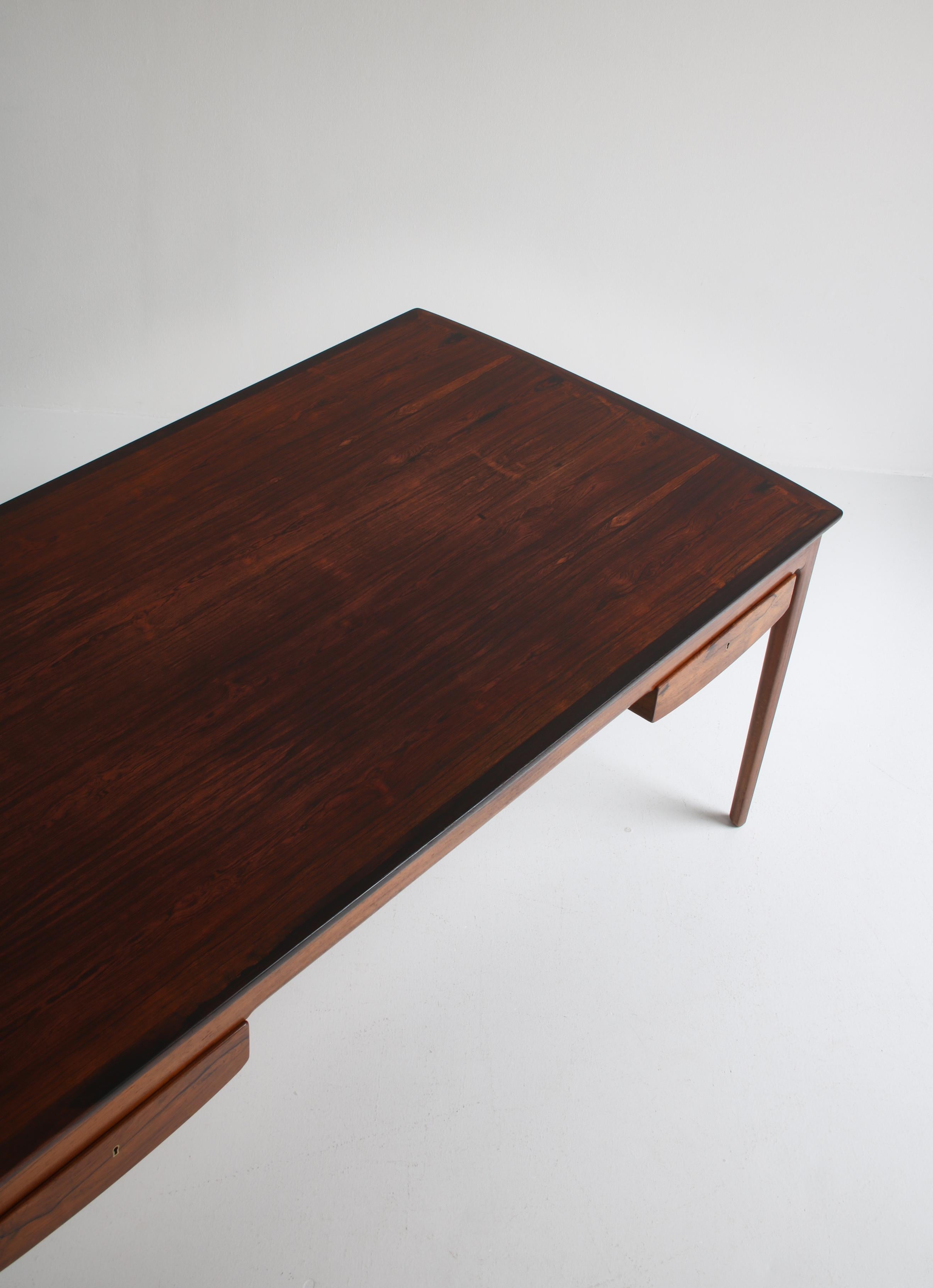 Ole Wanscher Freestanding Desk in Rosewood Made by A.J. Iversen, Copenhagen 1959 For Sale 5