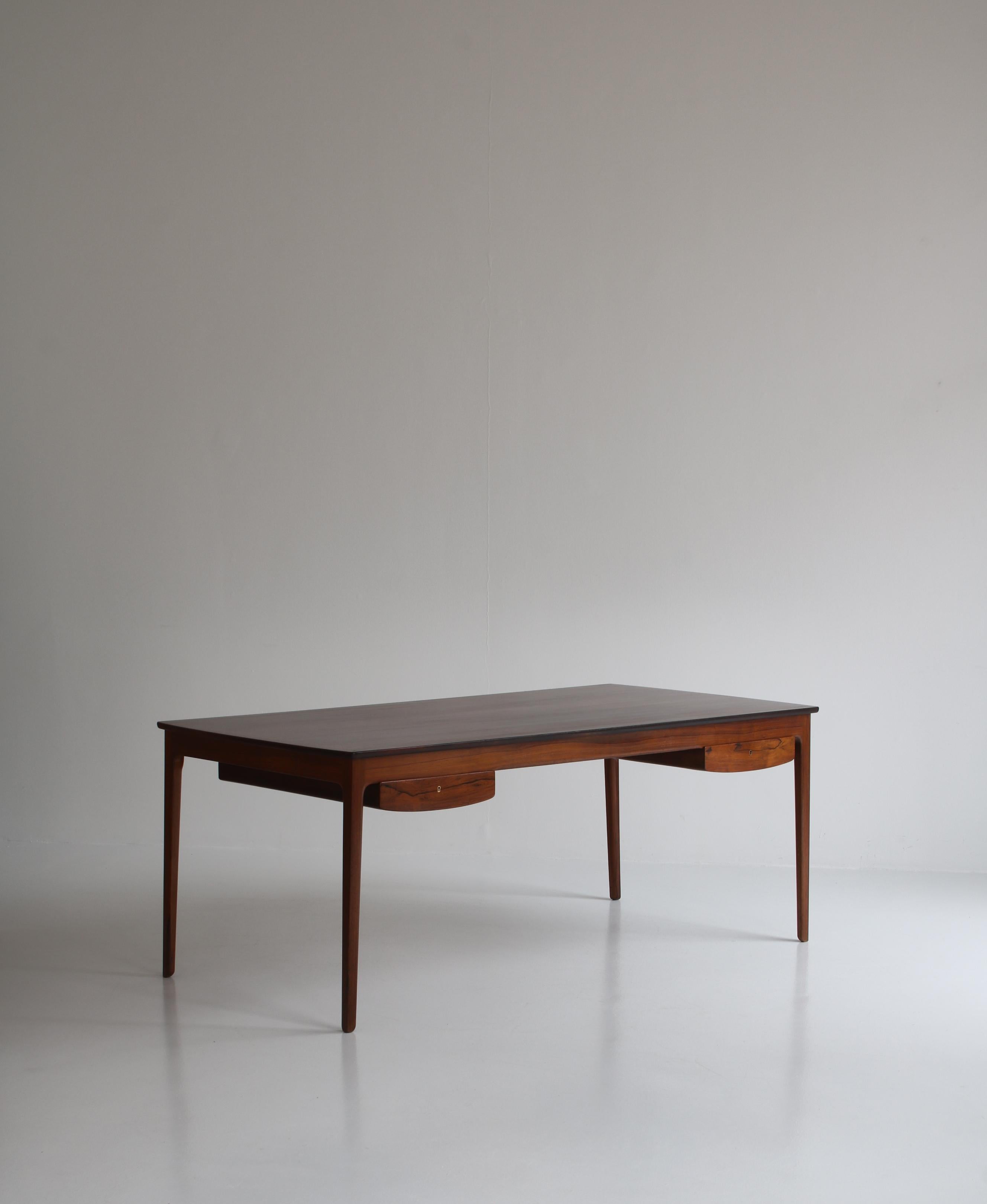 Danish Ole Wanscher Freestanding Desk in Rosewood Made by A.J. Iversen, Copenhagen 1959 For Sale