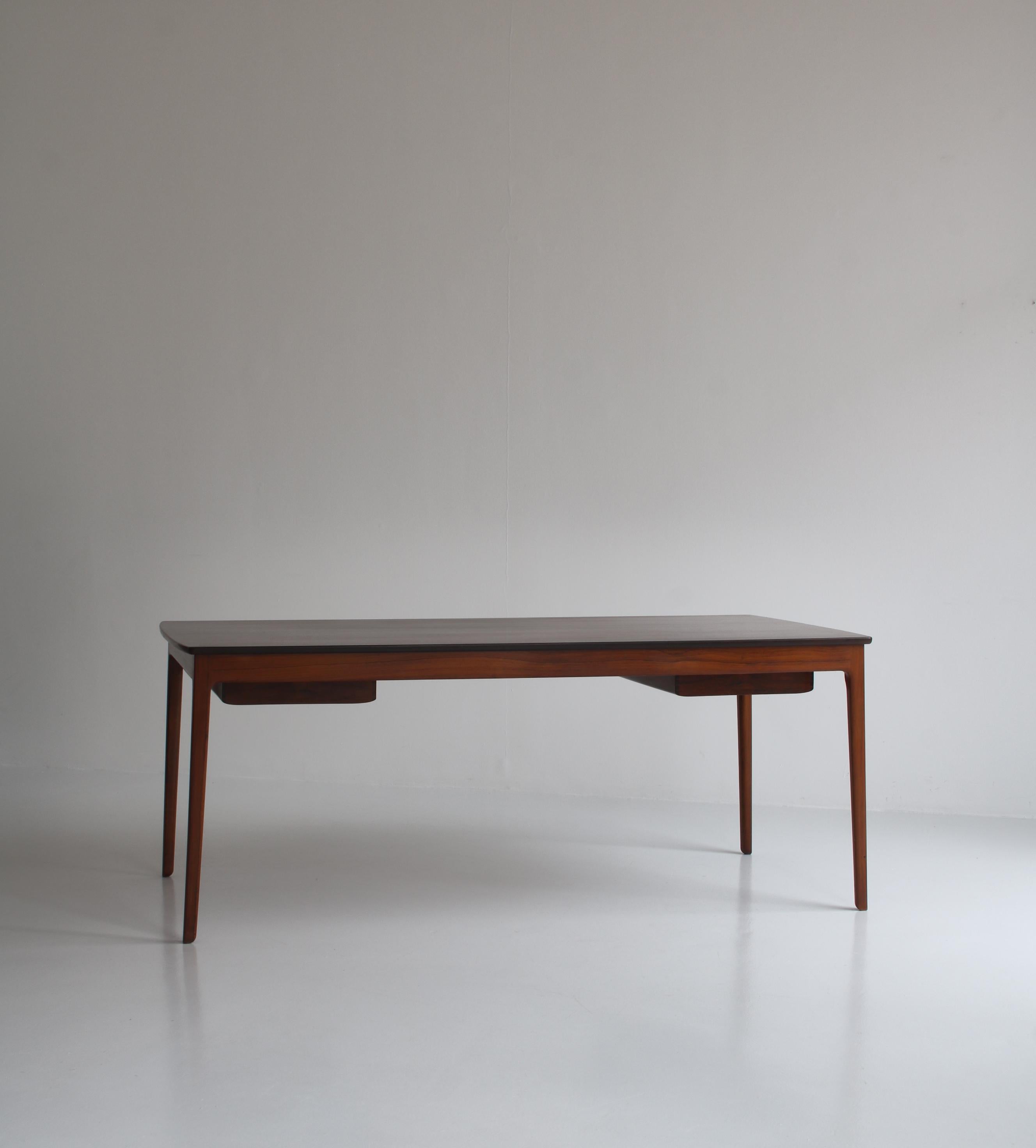 Mid-20th Century Ole Wanscher Freestanding Desk in Rosewood Made by A.J. Iversen, Copenhagen 1959 For Sale