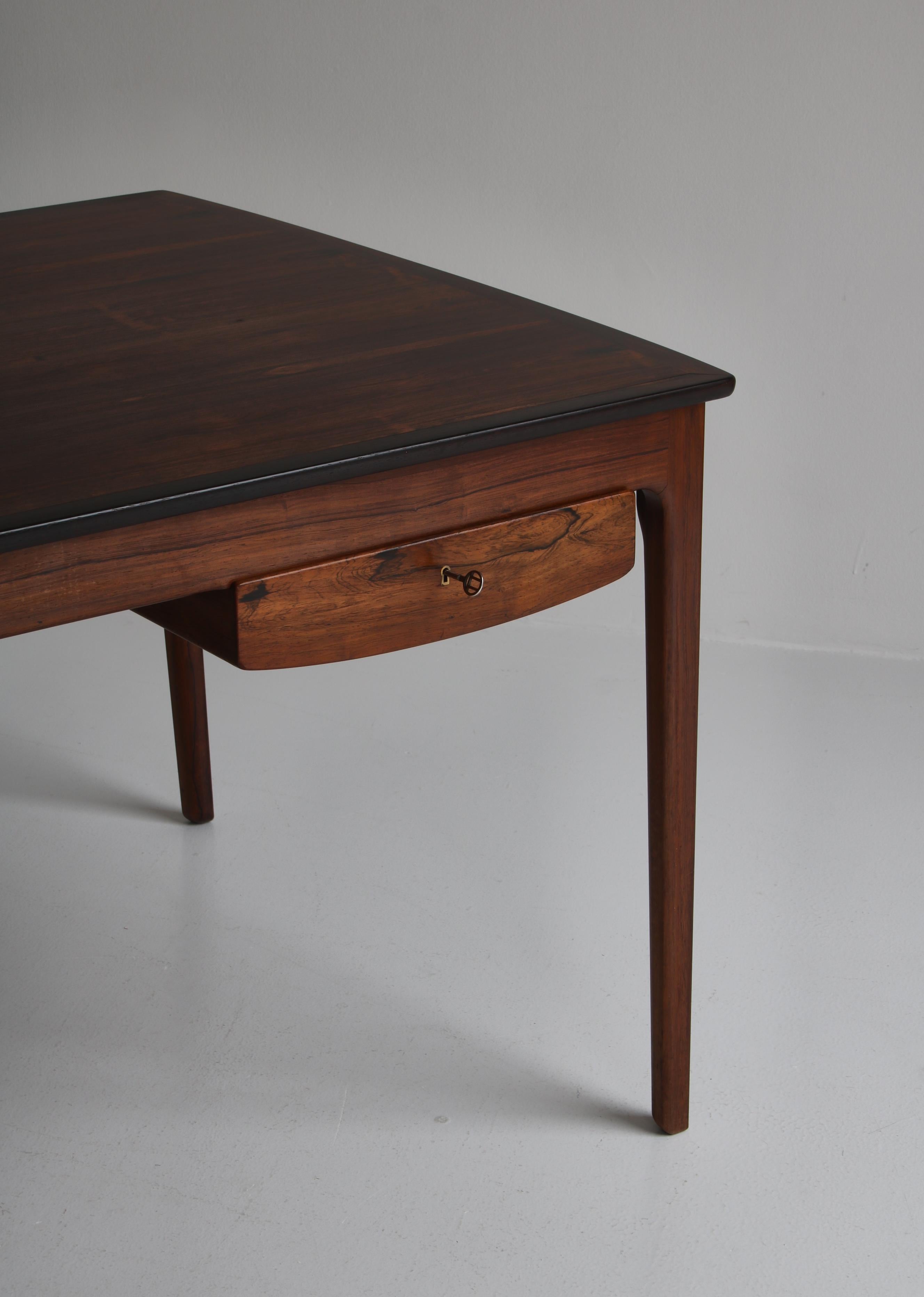 Ole Wanscher Freestanding Desk in Rosewood Made by A.J. Iversen, Copenhagen 1959 For Sale 1