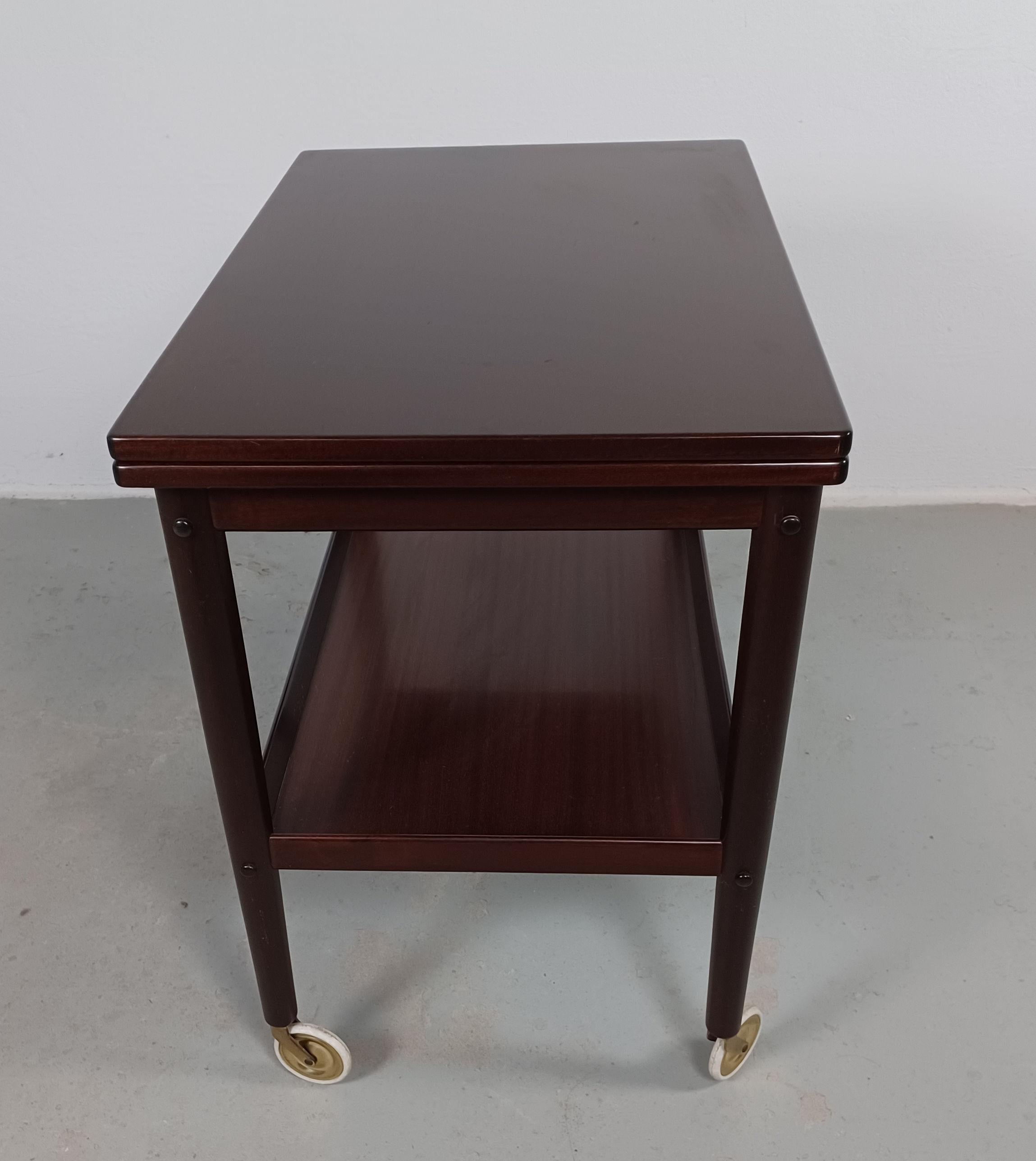 Mid-20th Century Ole Wanscher Fully Restored Rungstedlund Mahogany Multifunctional Side Table For Sale