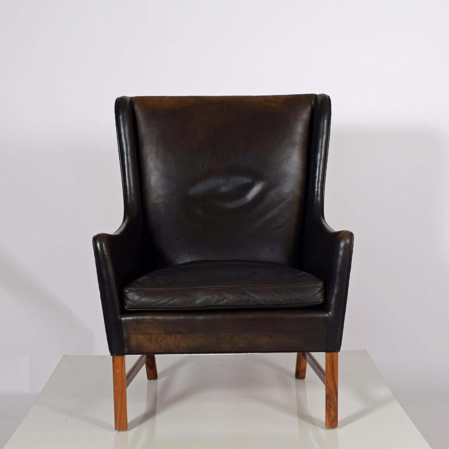 Scandinavian Modern Ole Wanscher High-Back Armchair for A.J. Iversen, 1962