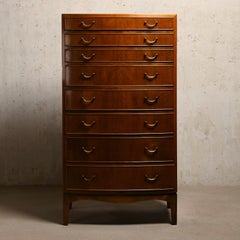Ole Wanscher large Chest of Drawers in dark brown wood for A.J. Iversen, Denmark