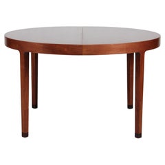 Ole Wanscher Grande table de salle à manger ronde en acajou fabriquée par A.J. Iversen Danemark