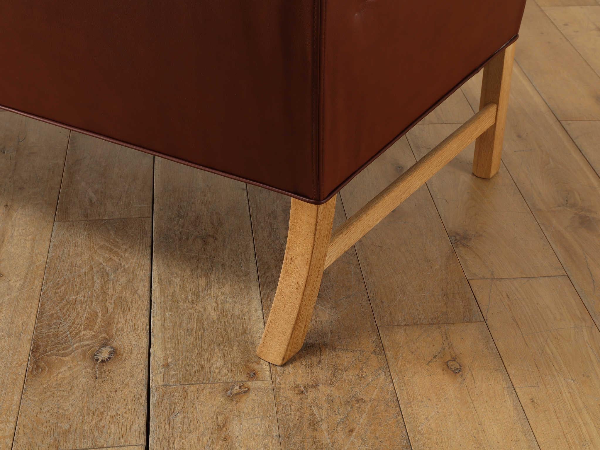 Ole Wanscher Leather 2 Seater Sofa 1950's For Sale 4