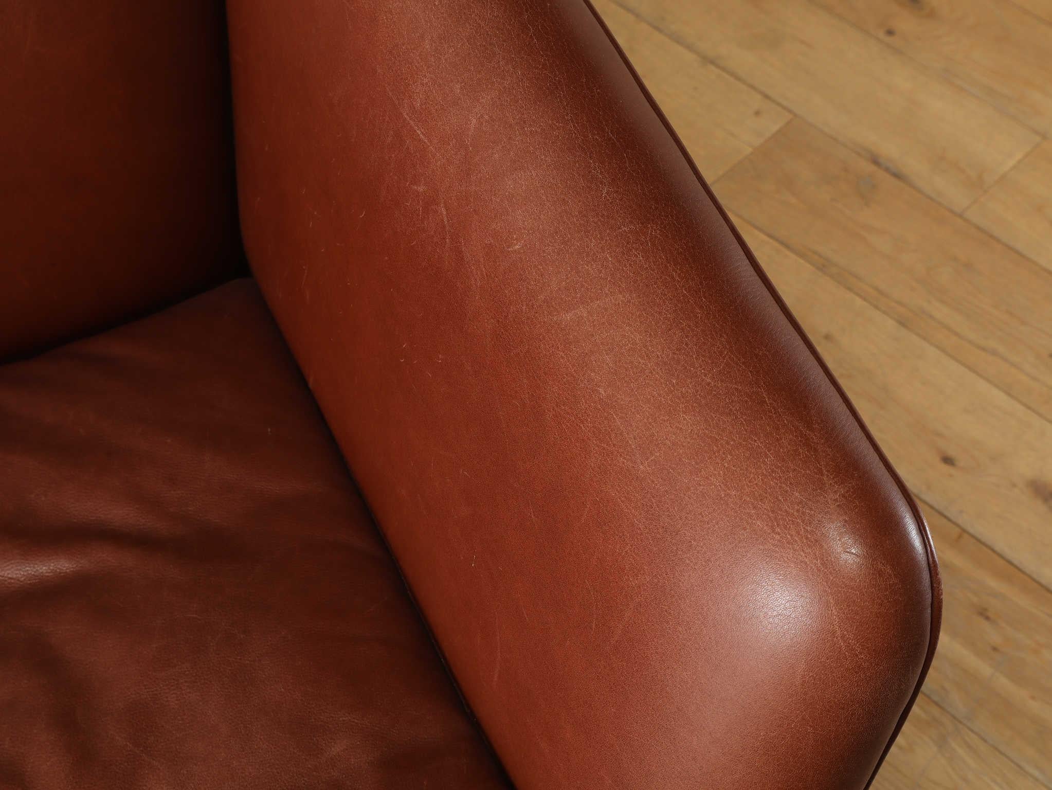 Ole Wanscher Leather 2 Seater Sofa 1950's For Sale 8