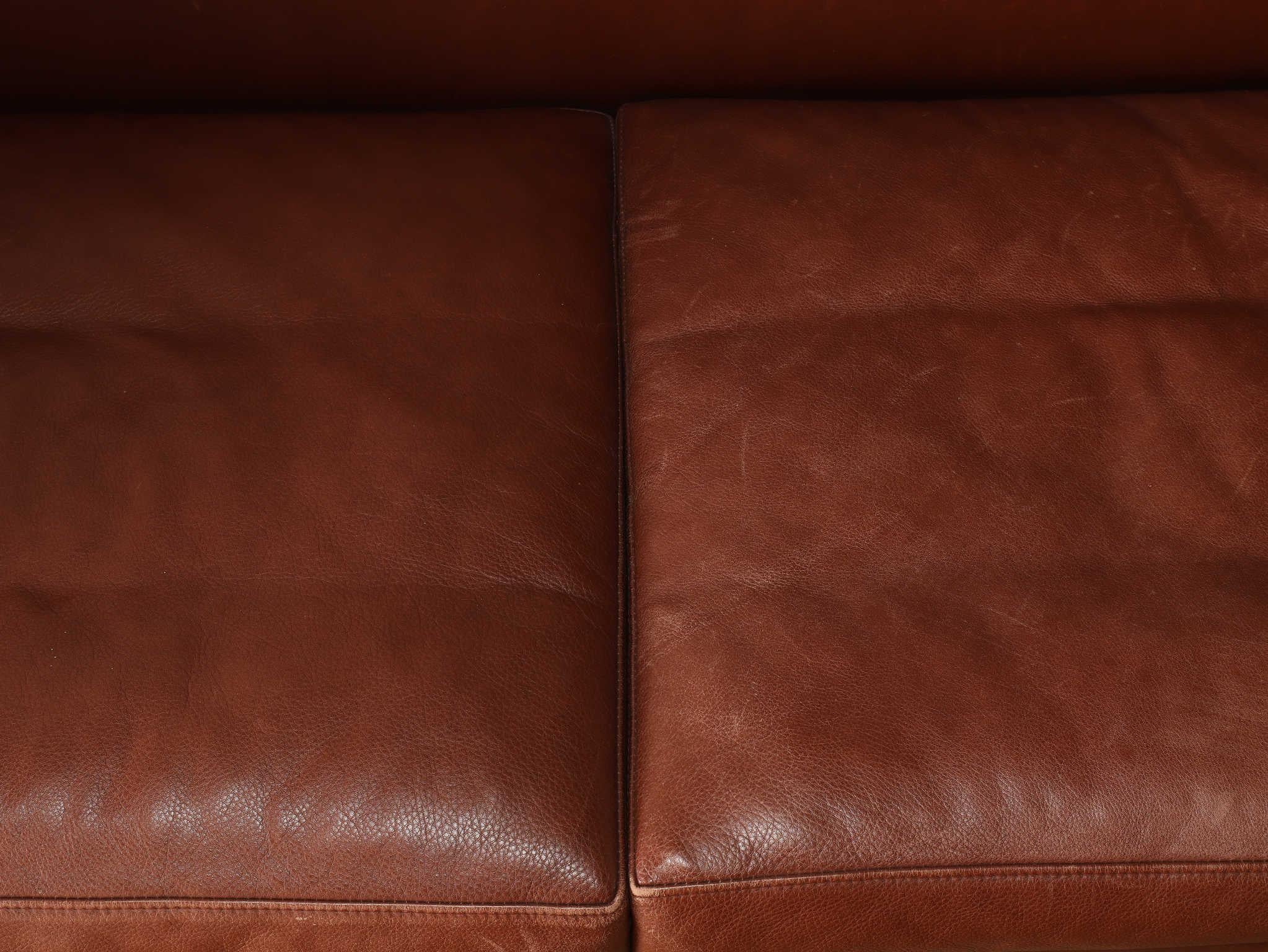 Ole Wanscher Leather 2 Seater Sofa 1950's For Sale 9