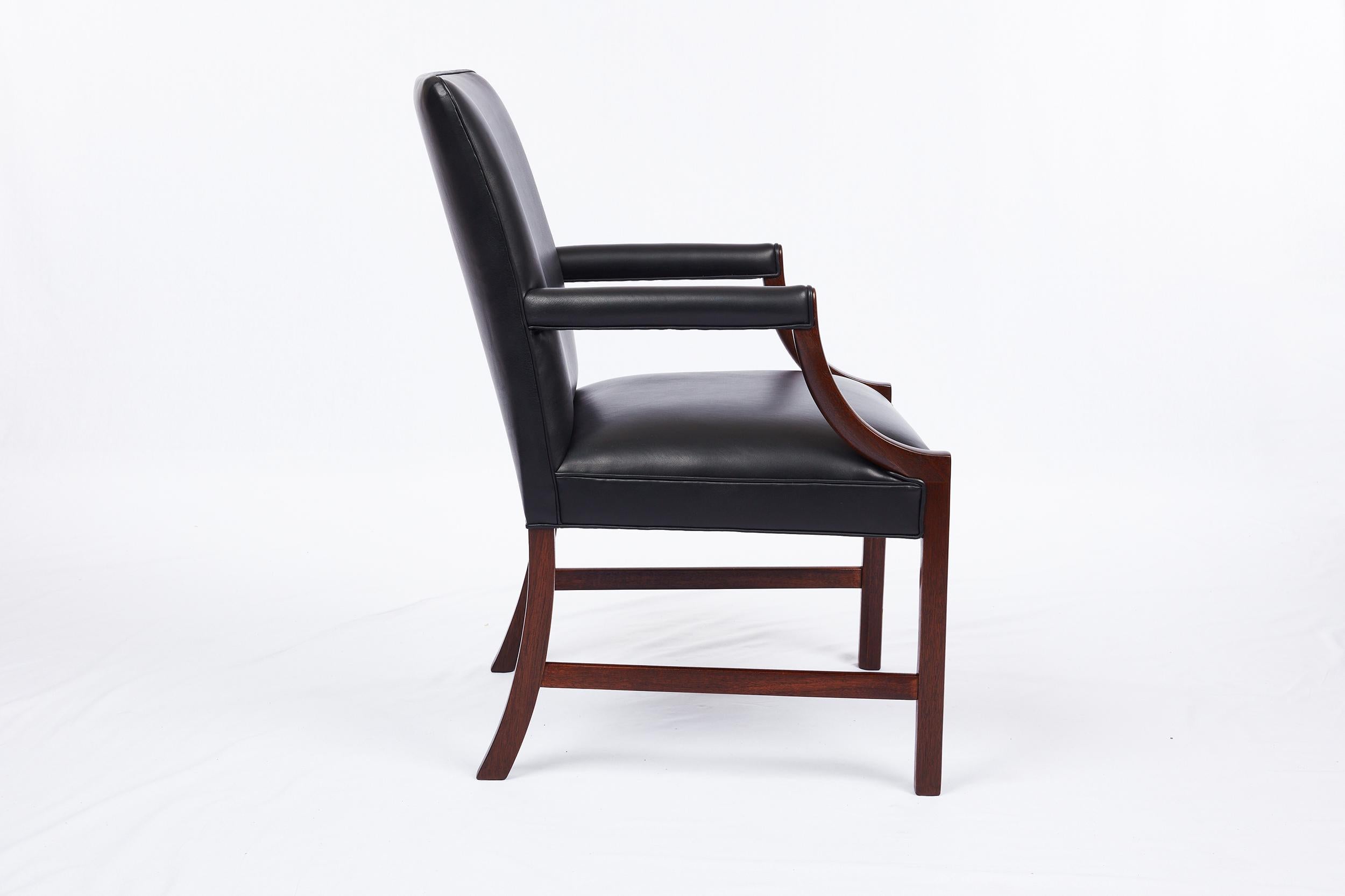 Ole Wanscher Leather Armchair In Excellent Condition For Sale In Los Angeles, CA