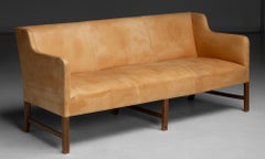 Ole Wanscher Leather Sofa, Denmark circa 1944
