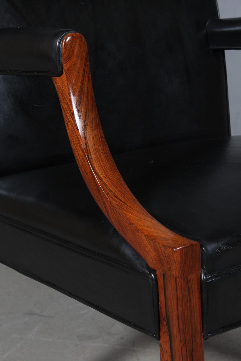 Scandinavian Modern Ole Wanscher Lounge Chair, Brazilian Rosewood