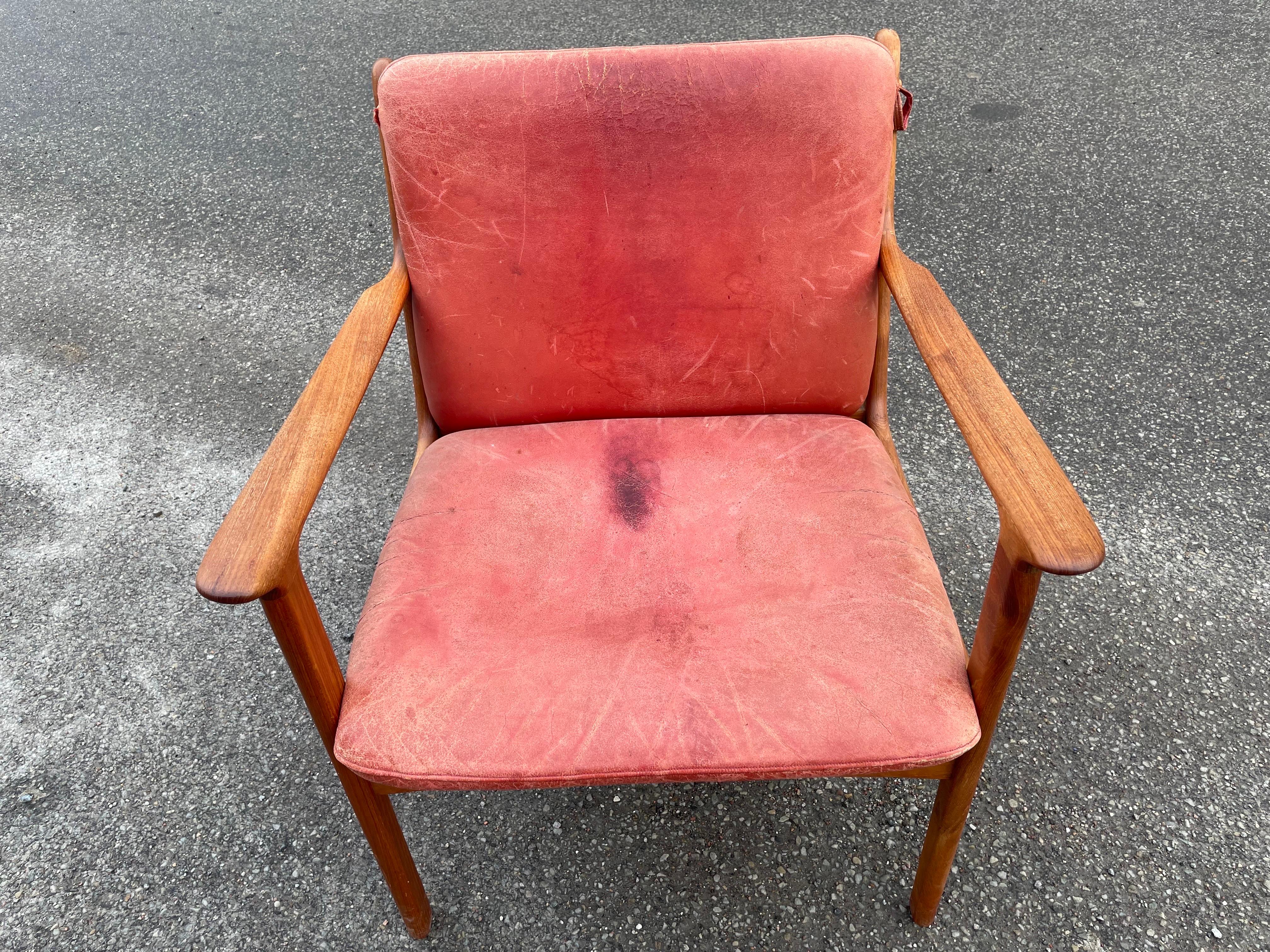 Chaise longue Ole Wanscher en teck Bon état - En vente à Copenhagen, DK