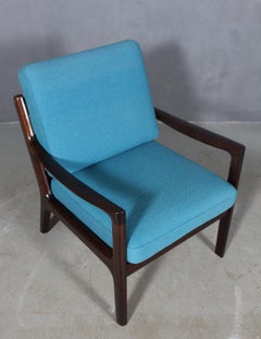 Ole Wanscher Lounge Chair, Mahogany & Hallingdal