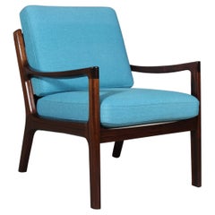 Ole Wanscher Lounge Chair, Mahogany & Hallingdal