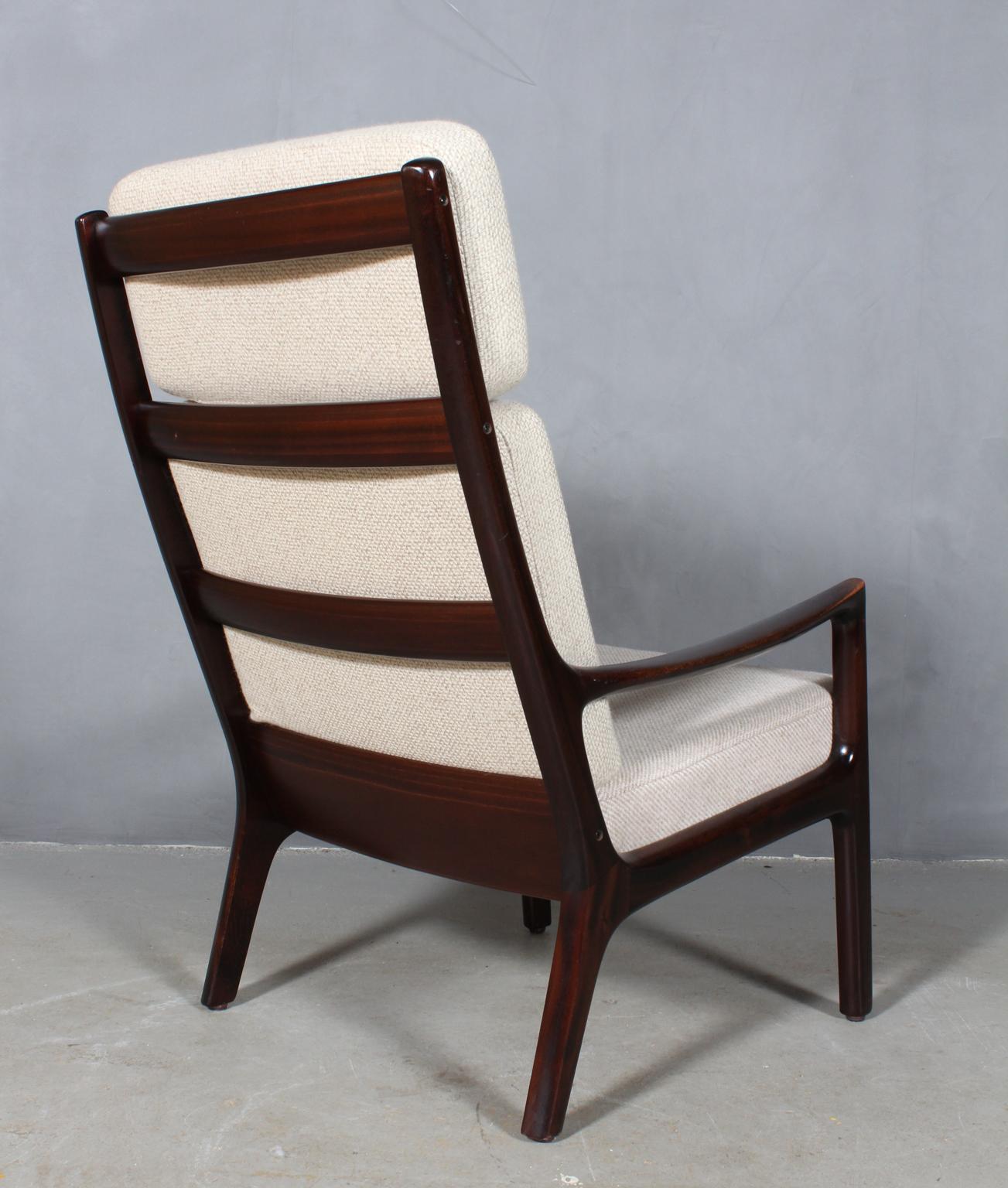 Ole Wanscher Lounge Chair, Mahogany Wool 1