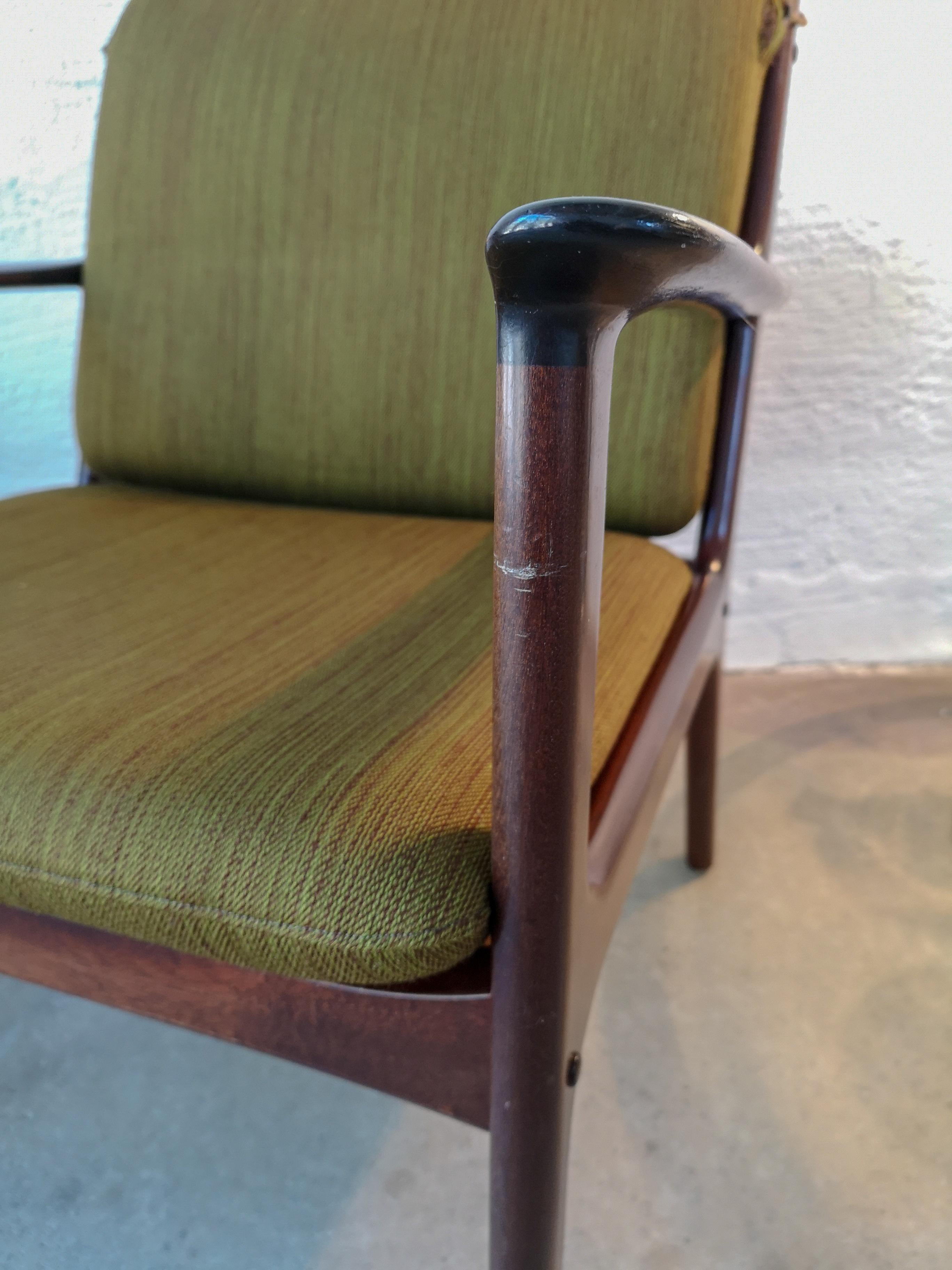 Danish Ole Wanscher Lounge Chair, Model PJ112, Mahogany