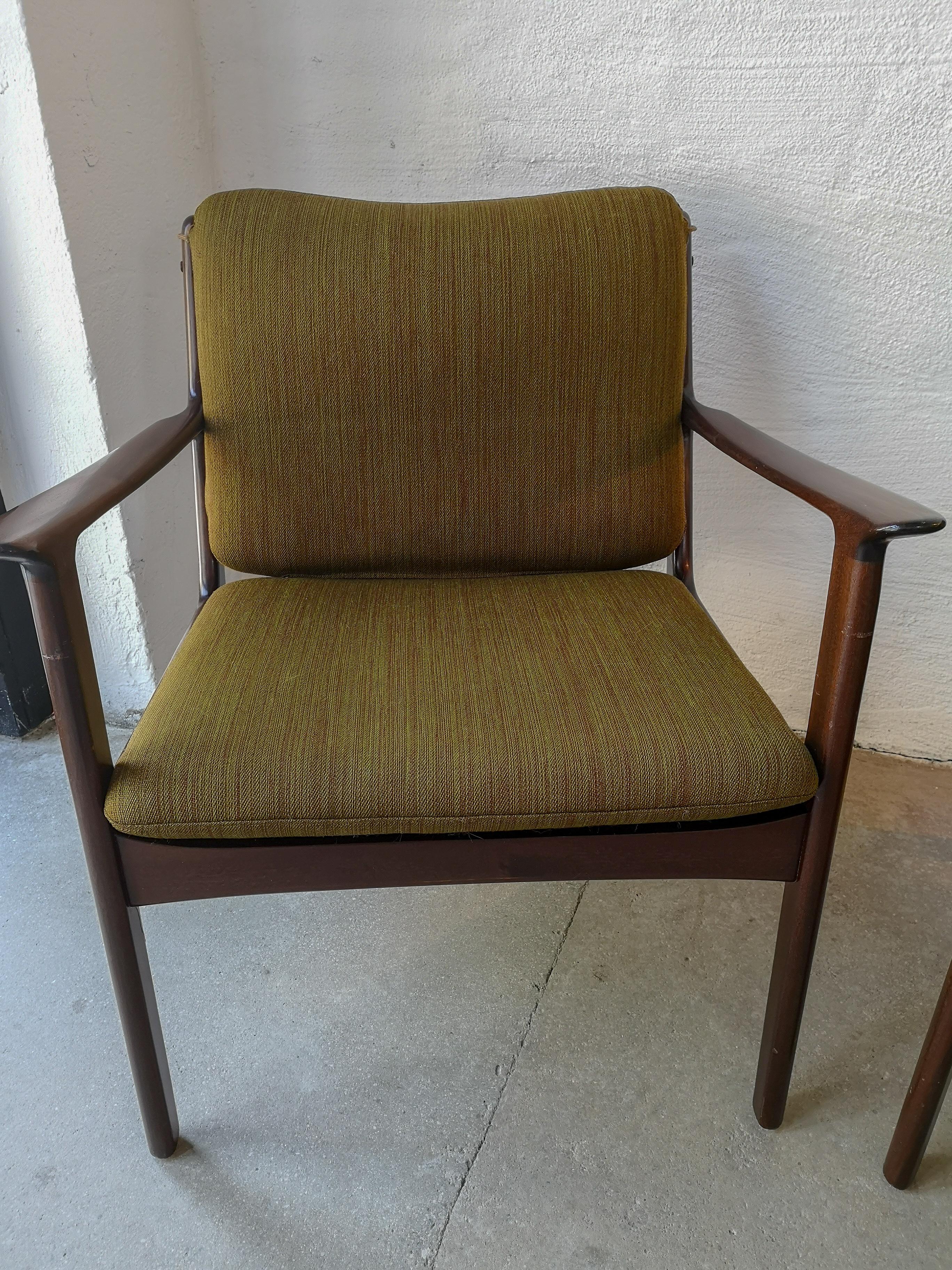 Mid-20th Century Ole Wanscher Lounge Chair, Model PJ112, Mahogany
