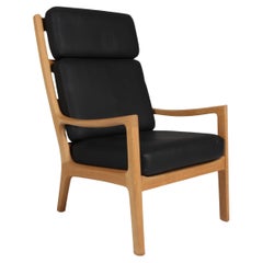 Ole Wanscher Lounge Chair, Eiche, Leder