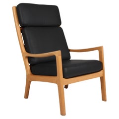 Ole Wanscher Lounge Chair, oak, Leather