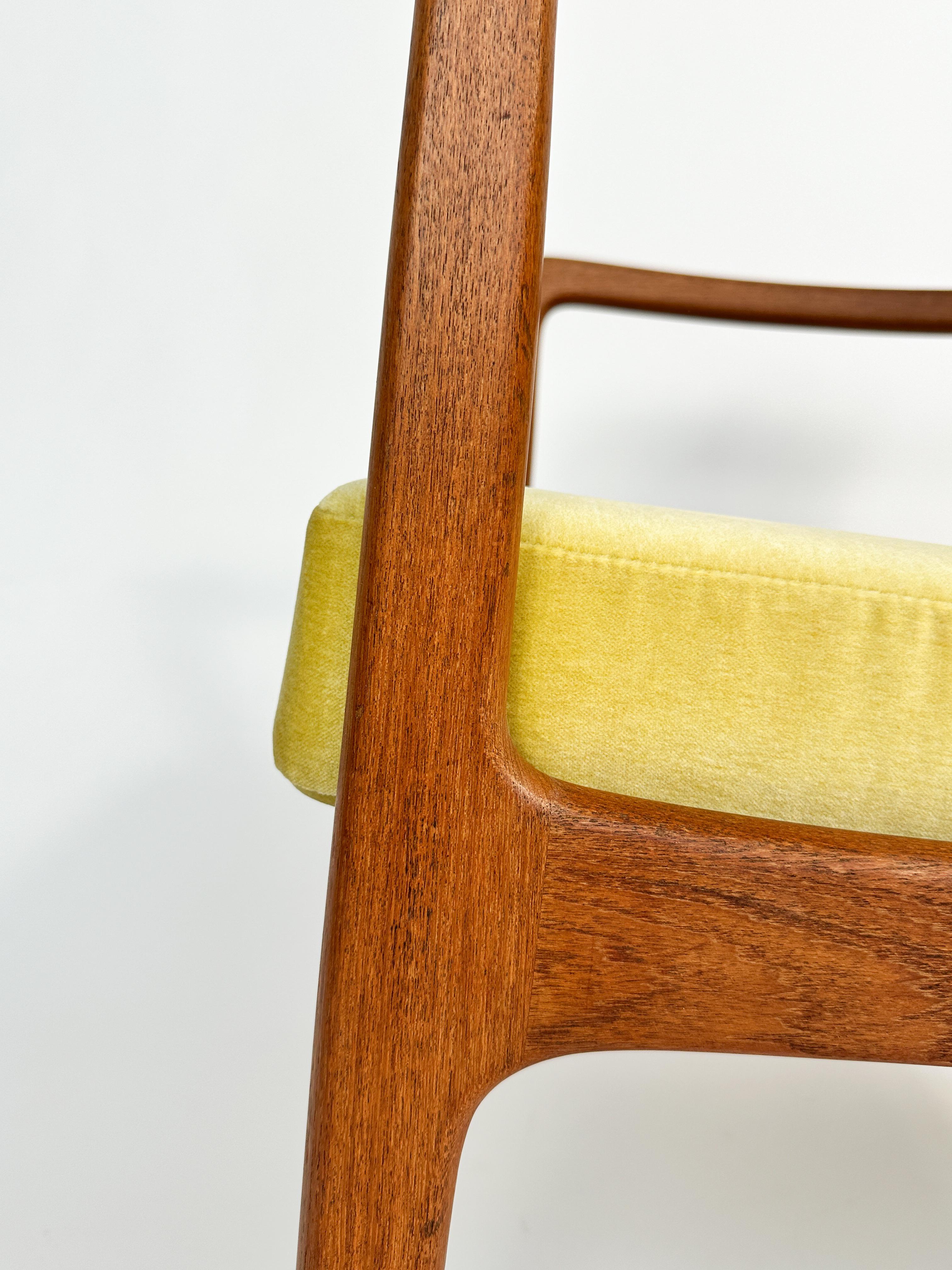 Ole Wanscher Lounge Chair Teak France & Daverkosen Denmark Dedar Velvet 1950s im Angebot 5