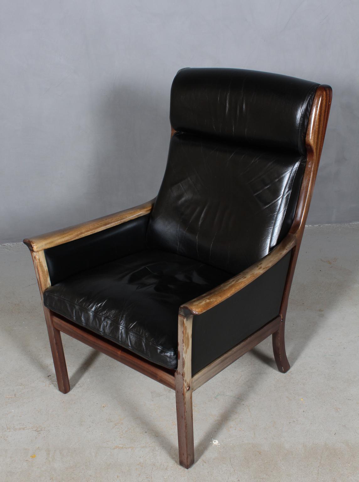 Danish Ole Wanscher Lounge Chair with Ottoman