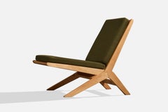 Ole Wanscher, Lounge Chair, Wood, Fabric, Denmark, 1950s