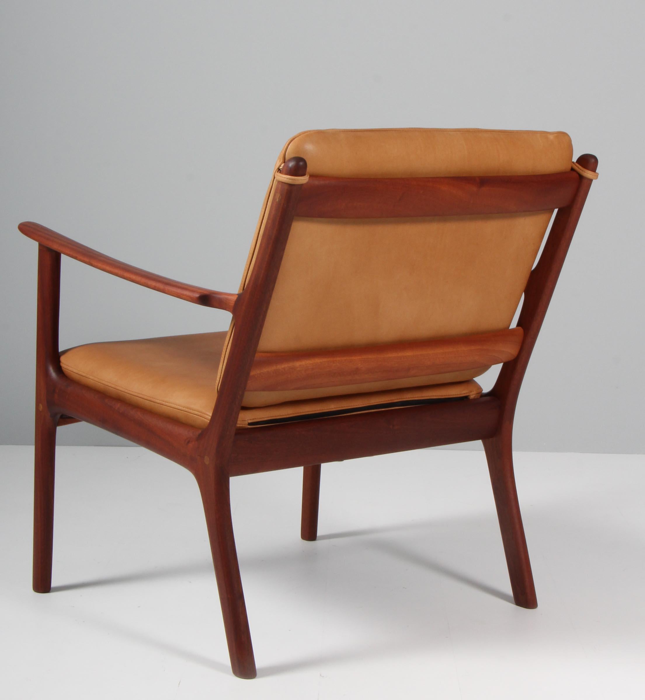 Ole Wanscher Lounge Chairs, Model PJ112, Cognac Aniline Leather For Sale 6