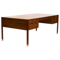 Ole Wanscher Mahogany Desk, circa 1950s, Produced by A. J. Iversen