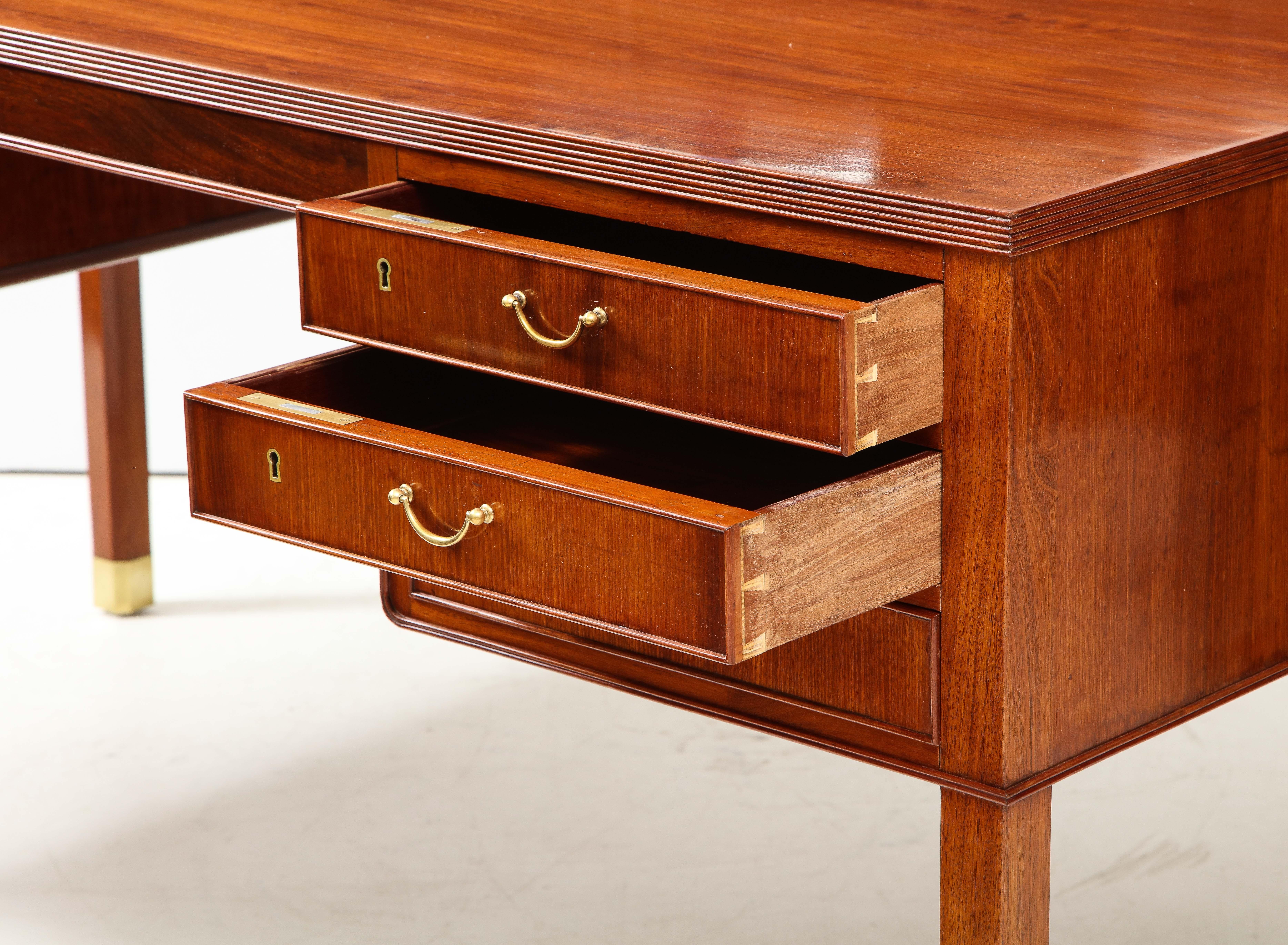 Ole Wanscher Mahogany Desk, circa 1950s, Produced by A. J. Iversen 5