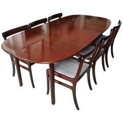 Ole Wanscher Mahogany Dining Table 'Rungstedlund' for P. Jeppesen, Denmark