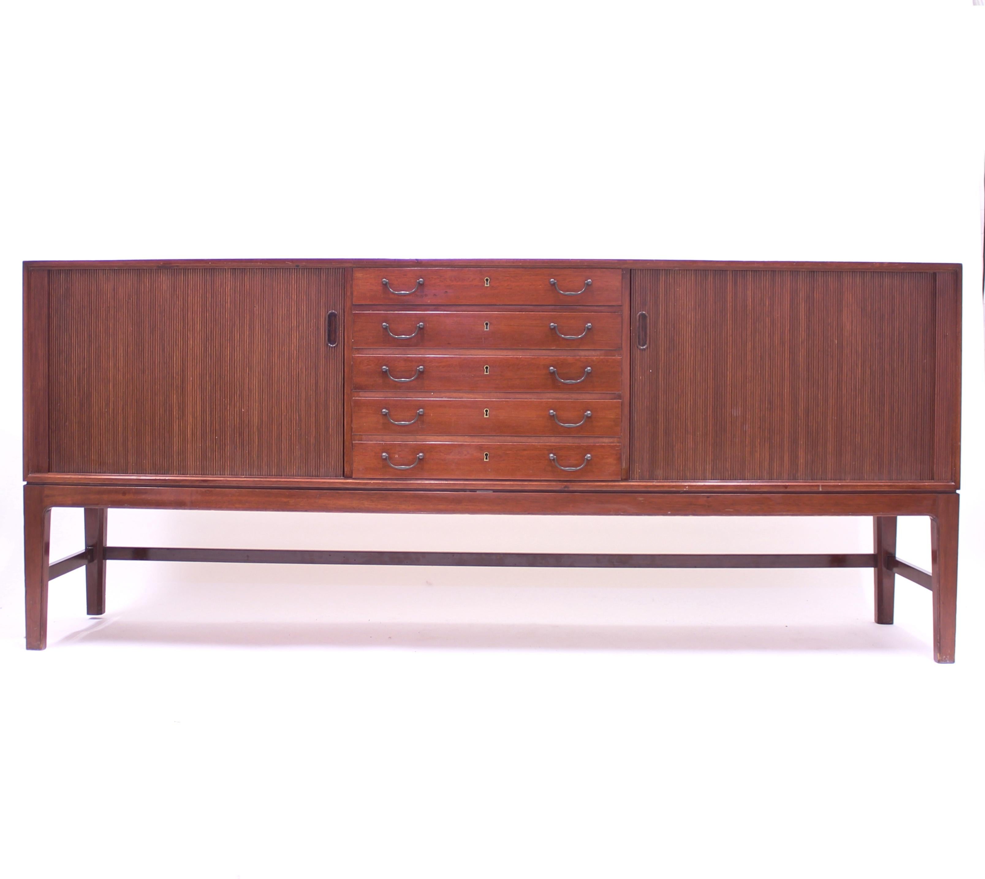 Scandinavian Modern Ole Wanscher Mahogany Sideboard, A.J. Iversen, 1940s