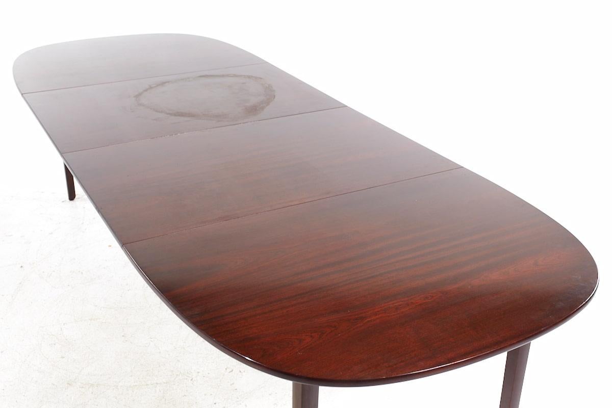 Ole Wanscher Mid Century Danish Rosewood Expanding Dining Table with 2 Leaves For Sale 8