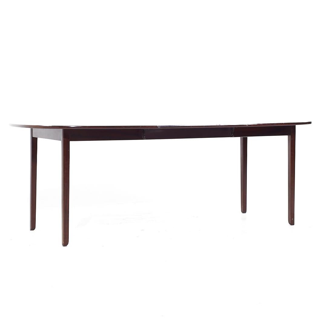 Ole Wanscher Mid Century Danish Rosewood Expanding Dining Table with 2 Leaves For Sale 2