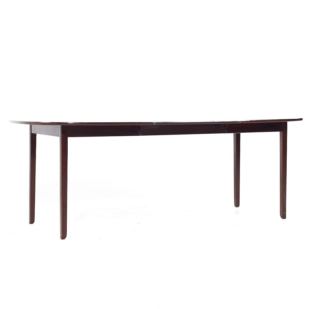 Ole Wanscher Mesa de comedor extensible de palisandro danés de mediados de siglo con 2 hojas Palo de rosa en venta