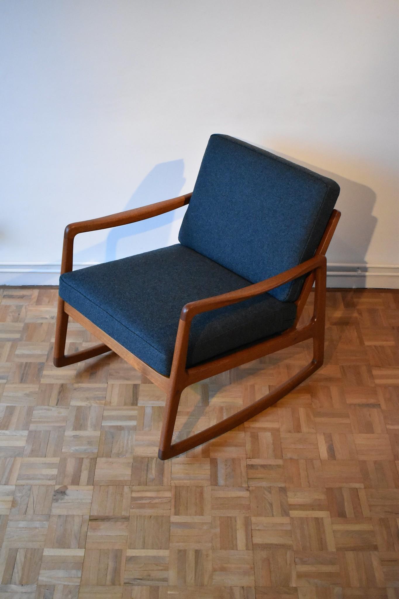 Ole Wanscher Model 120 Teak Rocking Chair for France & Son, Denmark 2