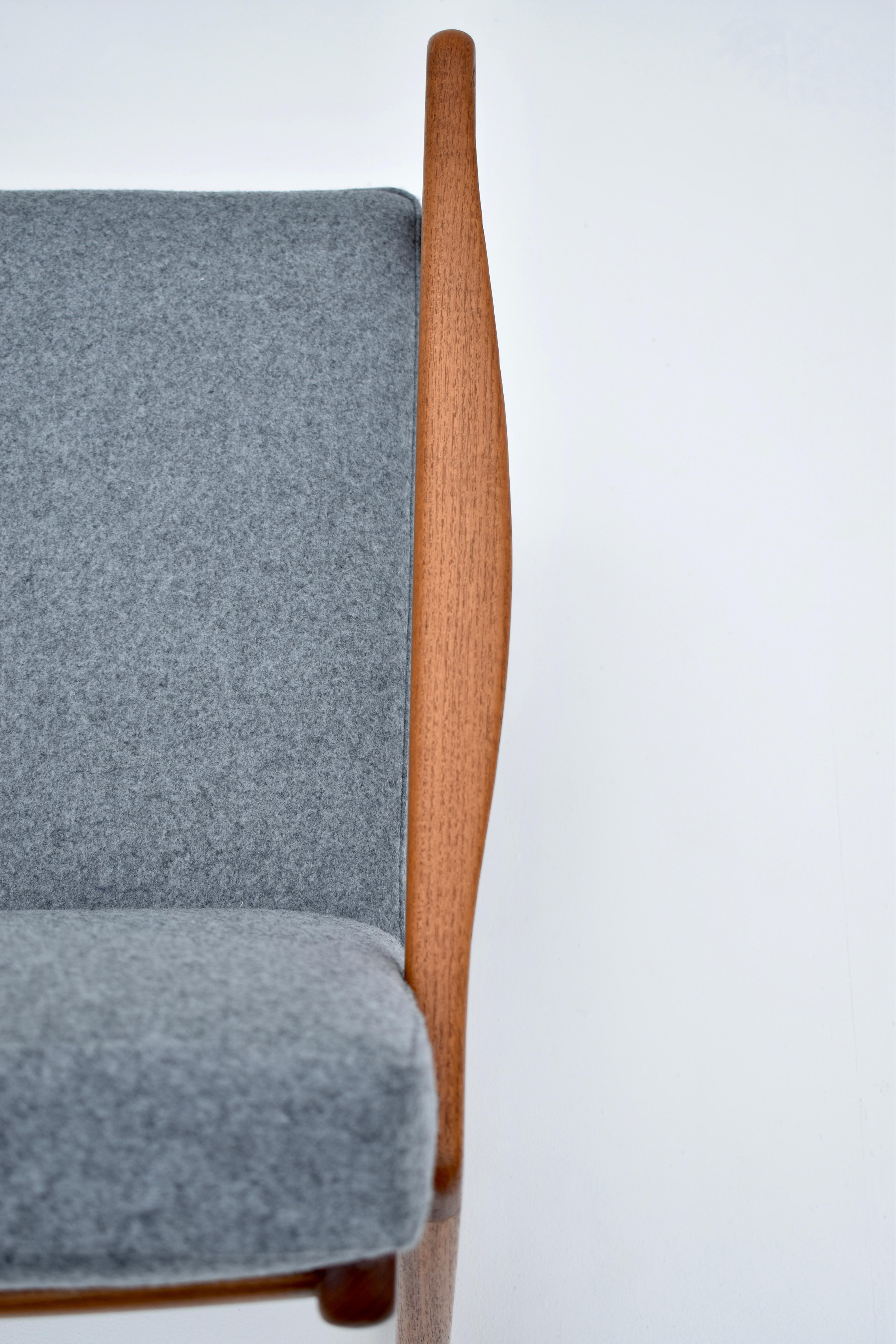 Ole Wanscher Model 120 Teak Rocking Chair with Kvadrat Fabric 7