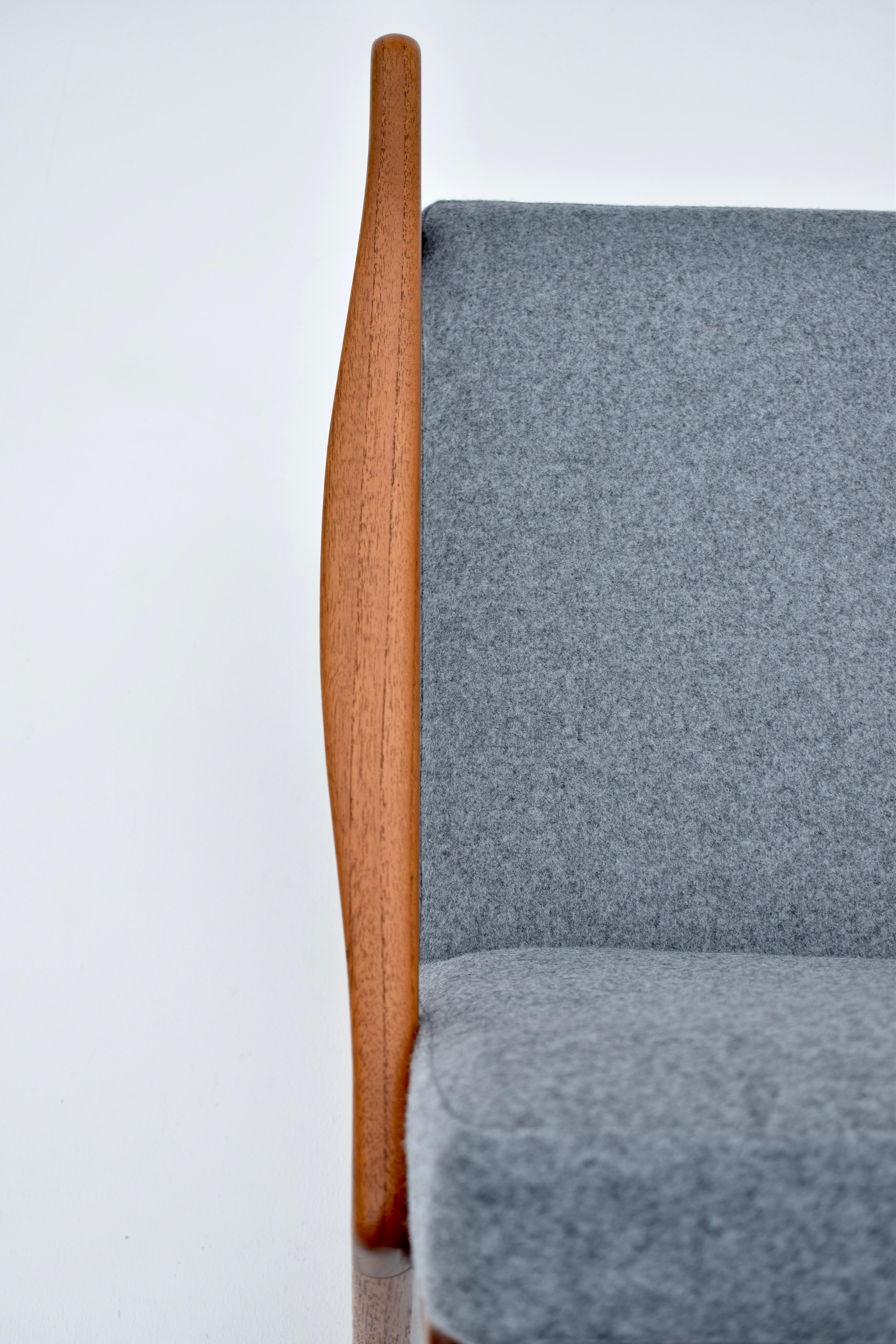 Ole Wanscher Model 120 Teak Rocking Chair with Kvadrat Fabric 8