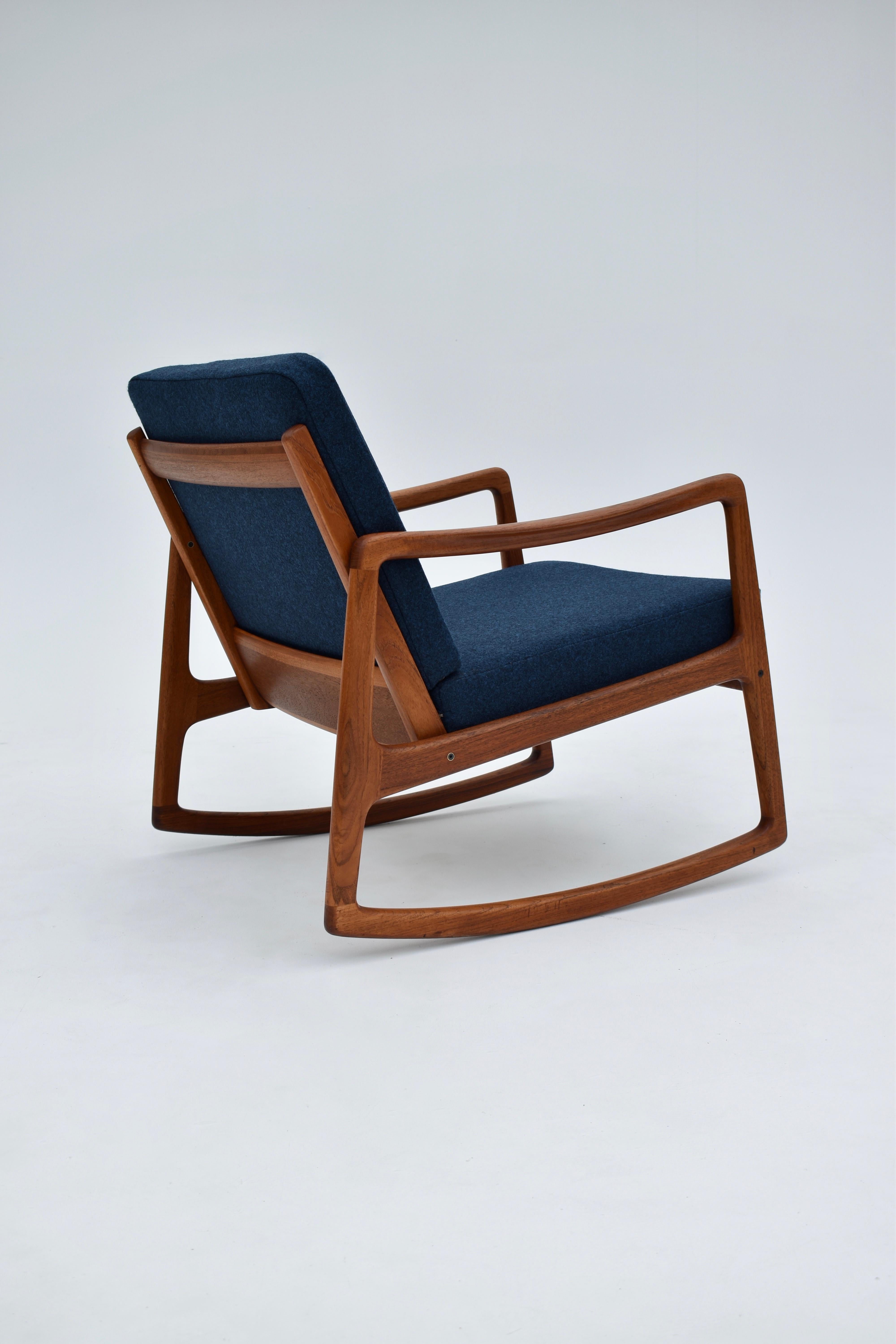 Ole Wanscher Model 120 Teak Rocking Lounge Chair for France & Son 8