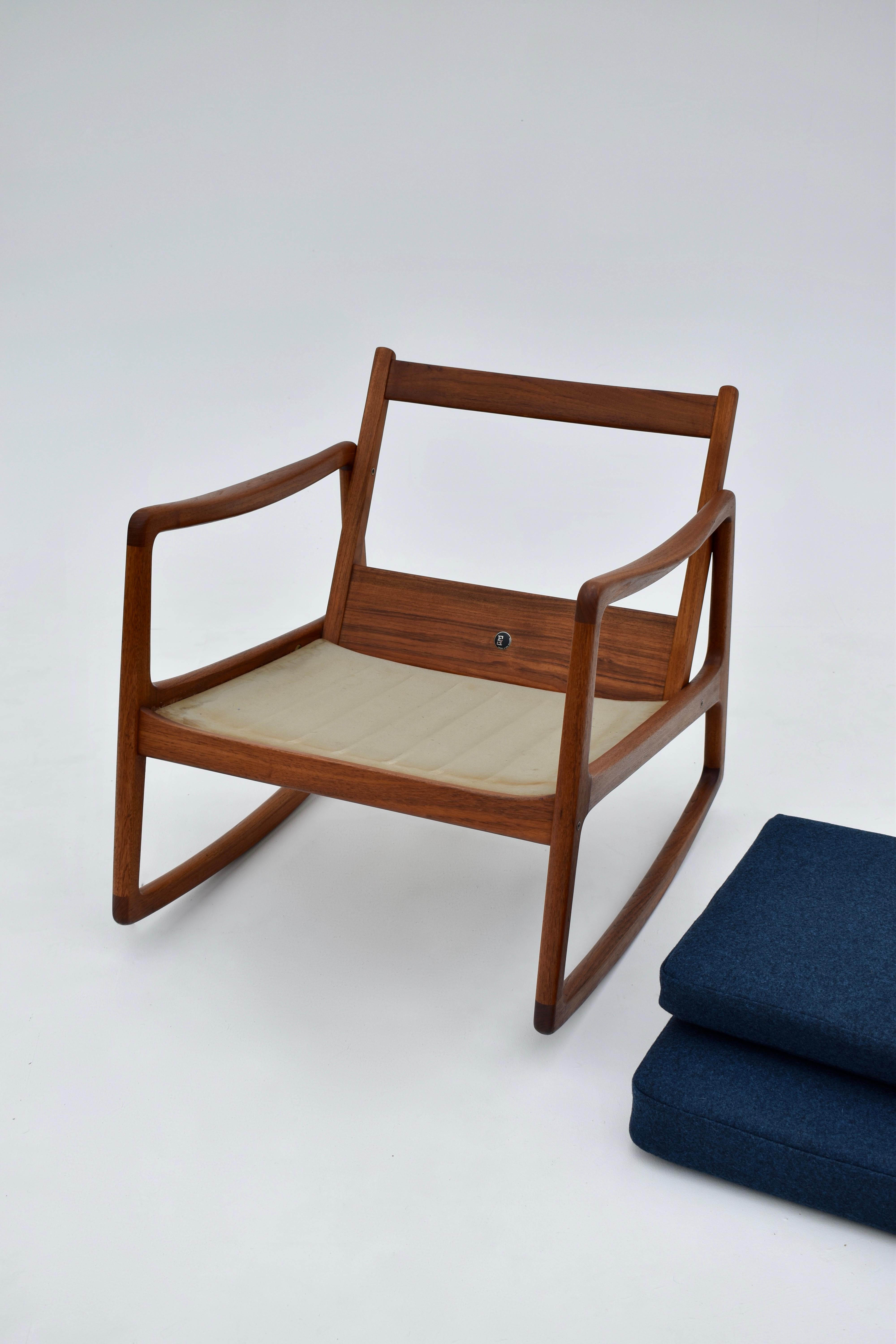 Ole Wanscher Model 120 Teak Rocking Lounge Chair for France & Son 11