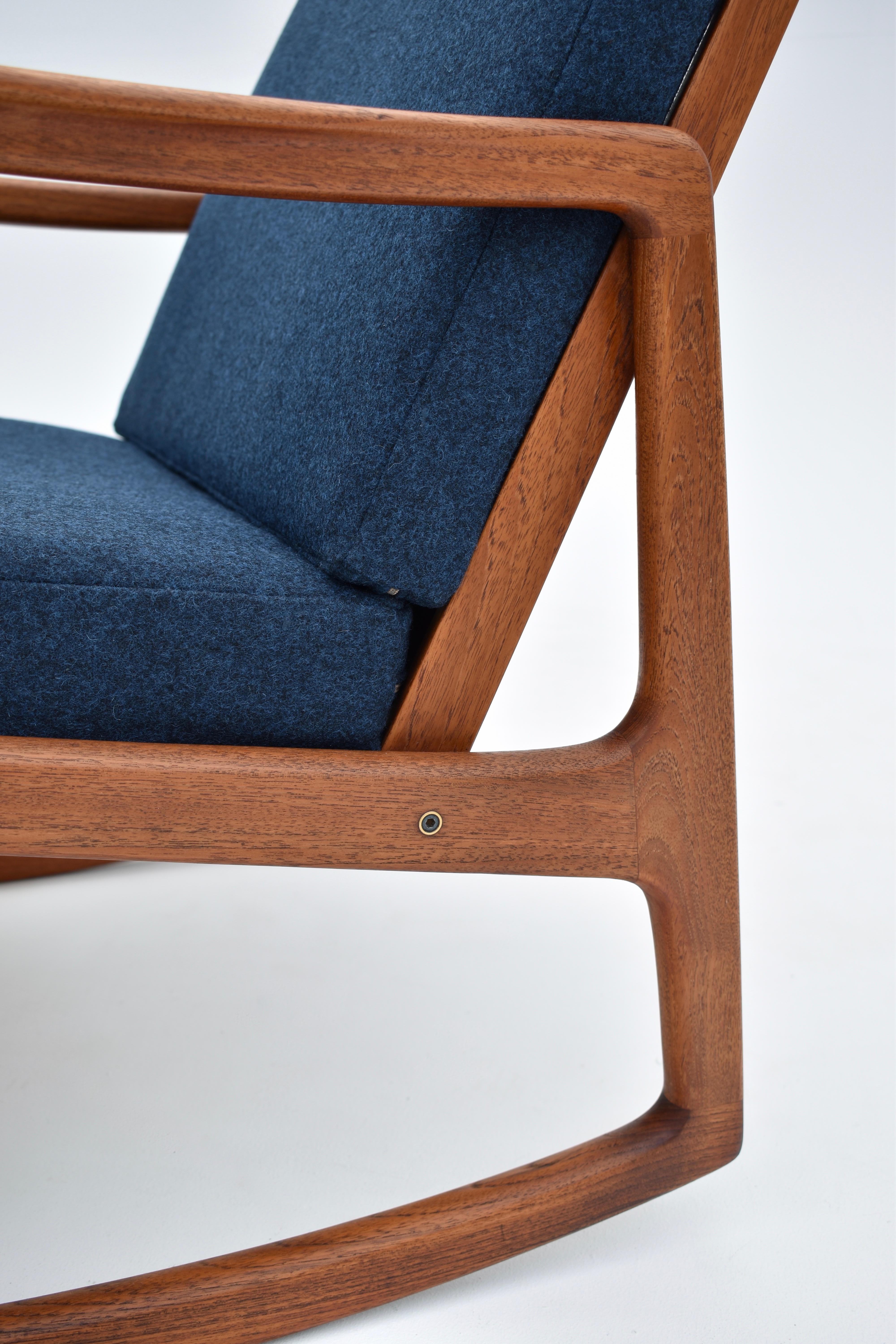 Scandinavian Ole Wanscher Model 120 Teak Rocking Lounge Chair for France & Son