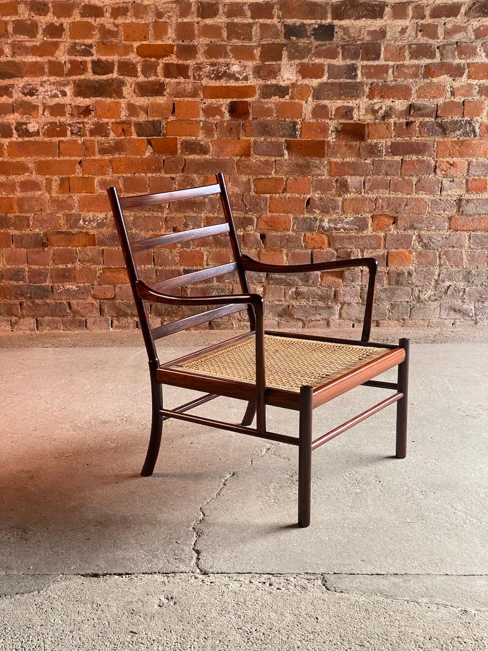 Mid-Century Modern Ole Wanscher Model 149 Rosewood Colonial Chair by Poul Jeppesens, Denmark