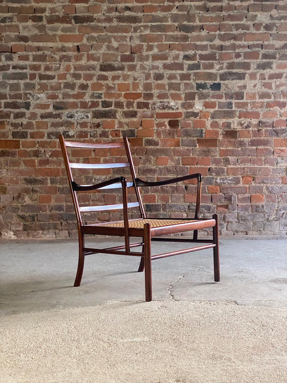 Mid-Century Modern Ole Wanscher Model 149 Rosewood Colonial Chair by Poul Jeppesens, Denmark For Sale