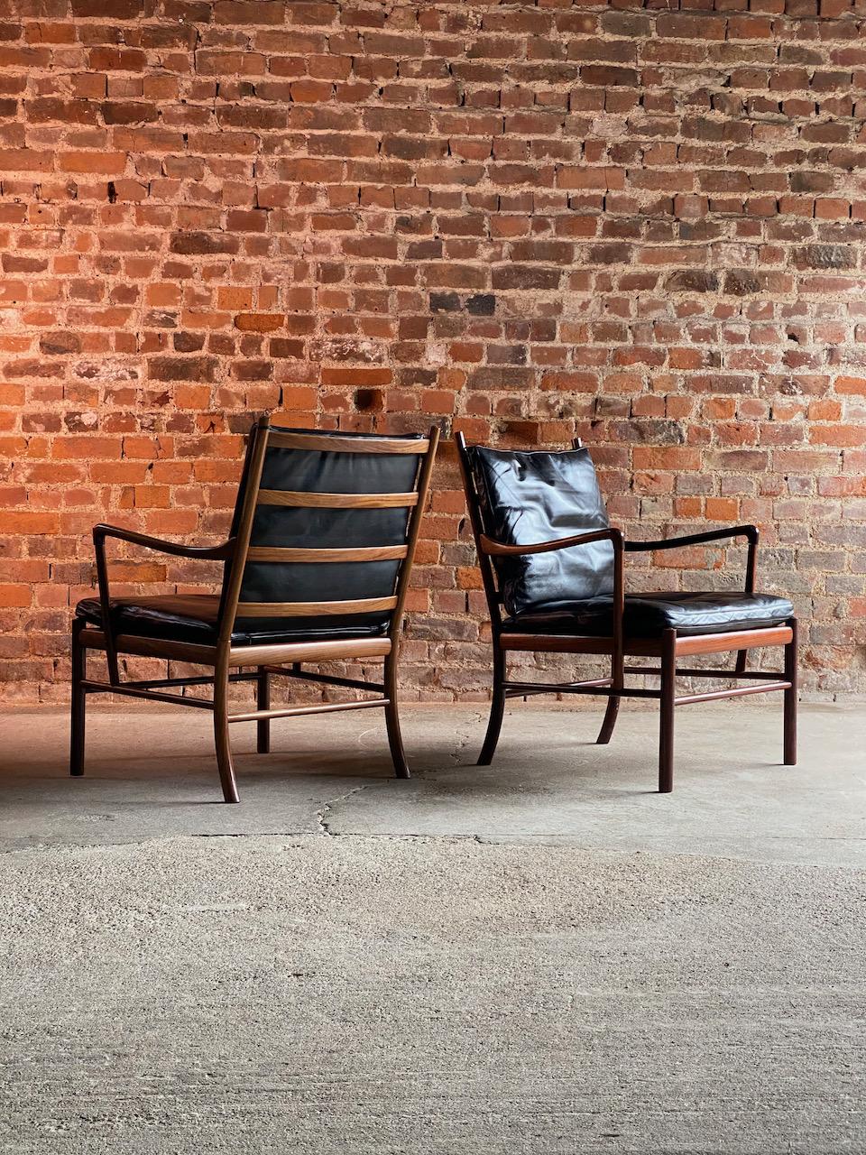 Danish Ole Wanscher Model 149 Rosewood Colonial Chairs by Poul Jeppesens, circa 1950