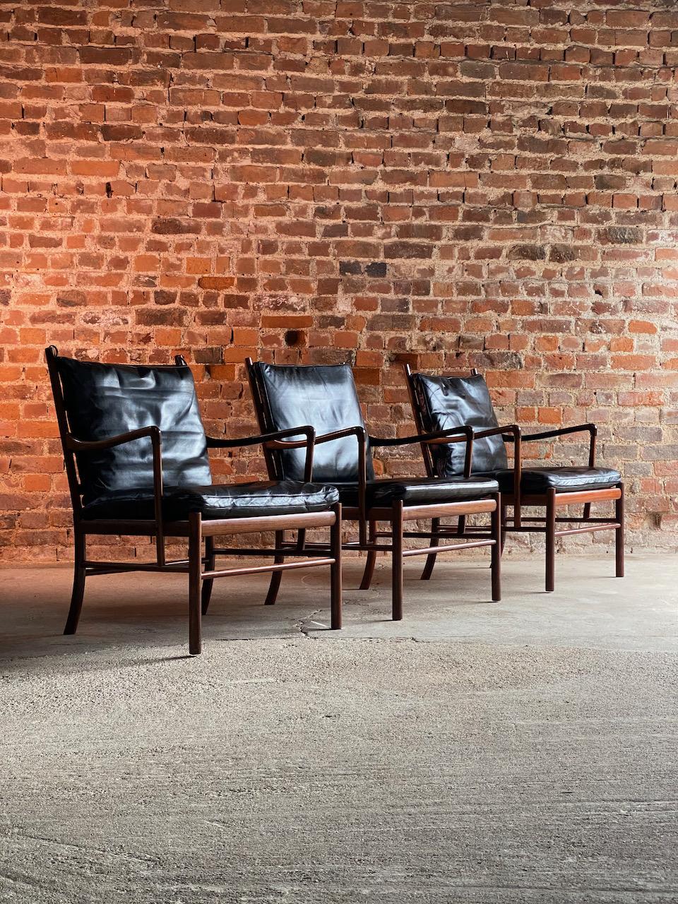 Mid-20th Century Ole Wanscher Model 149 Rosewood Colonial Chairs by Poul Jeppesens, circa 1950