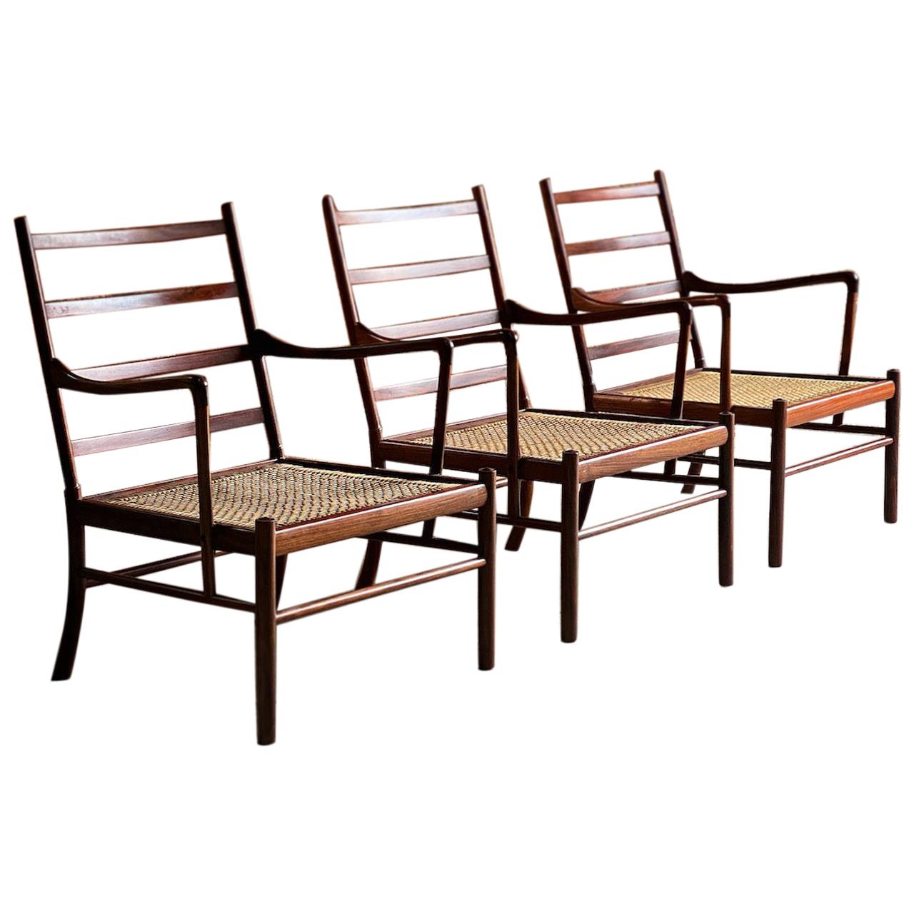 Ole Wanscher Model 149 Rosewood Colonial Chairs by Poul Jeppesens, circa 1950