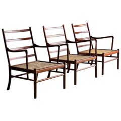 Retro Ole Wanscher Model 149 Rosewood Colonial Chairs by Poul Jeppesens, circa 1950