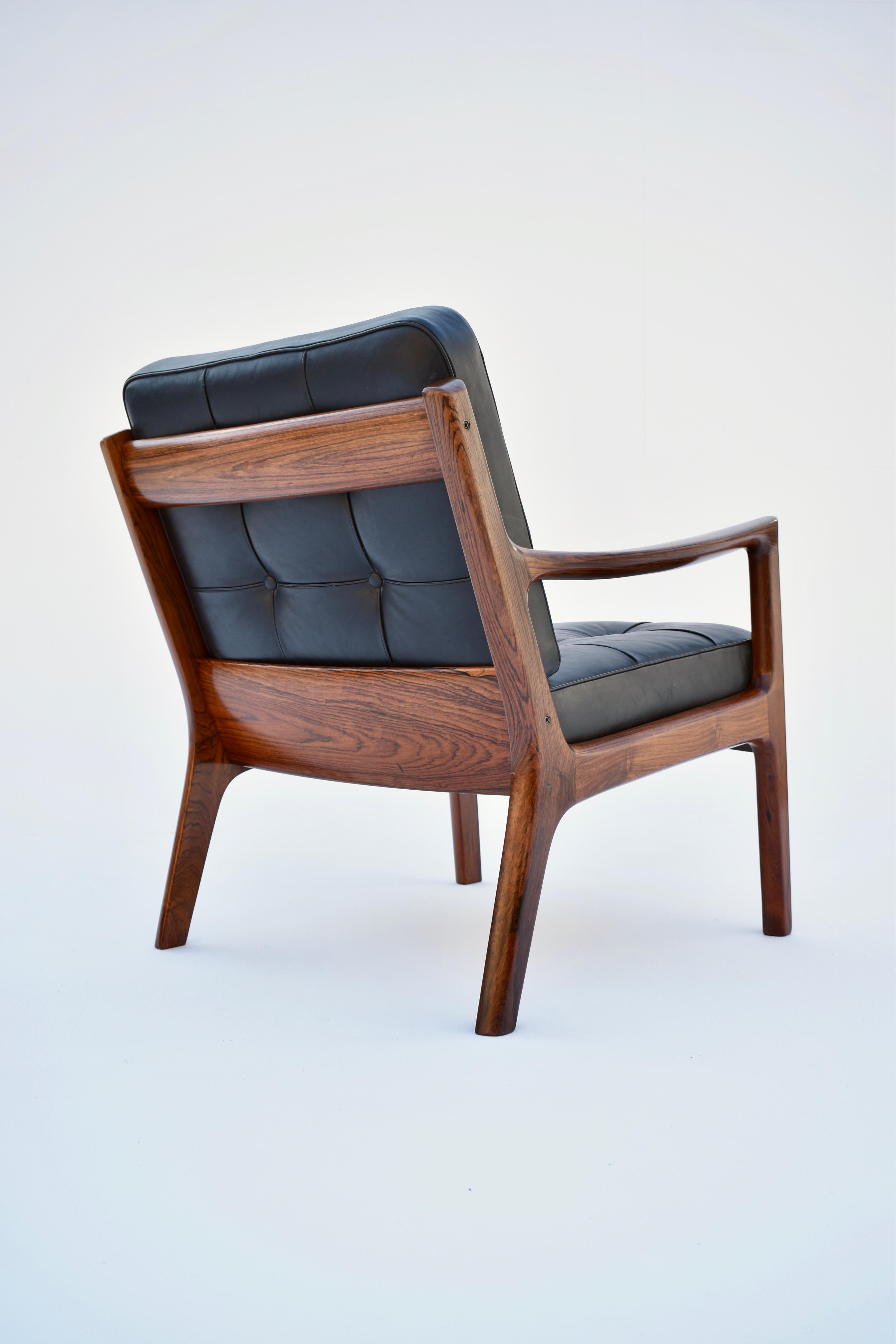 Ole Wanscher Model 166 Rosewood 'Senator' Lounge Chair For France & Son, Denmark 4