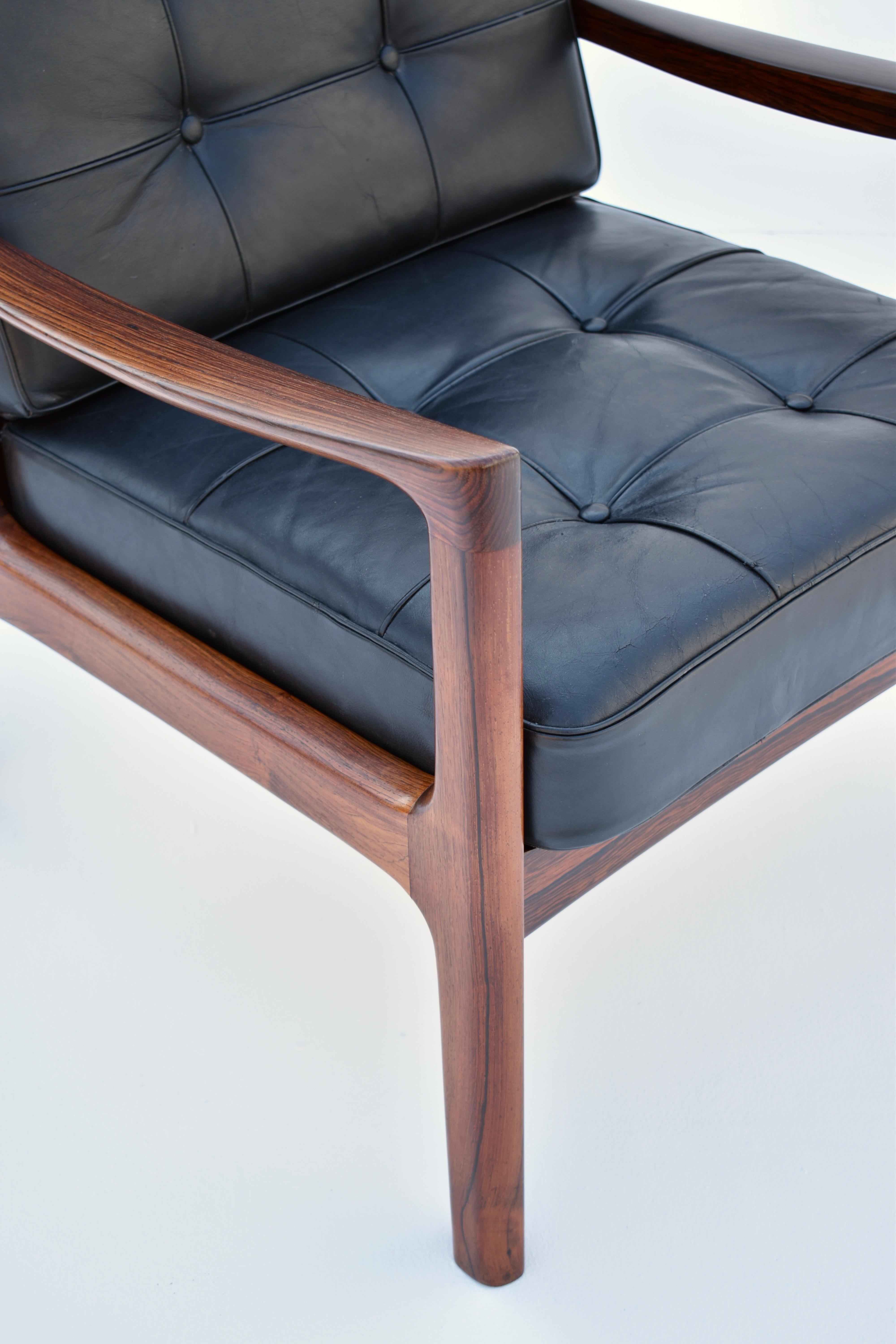Ole Wanscher Model 166 Rosewood 'Senator' Lounge Chair For France & Son, Denmark 5