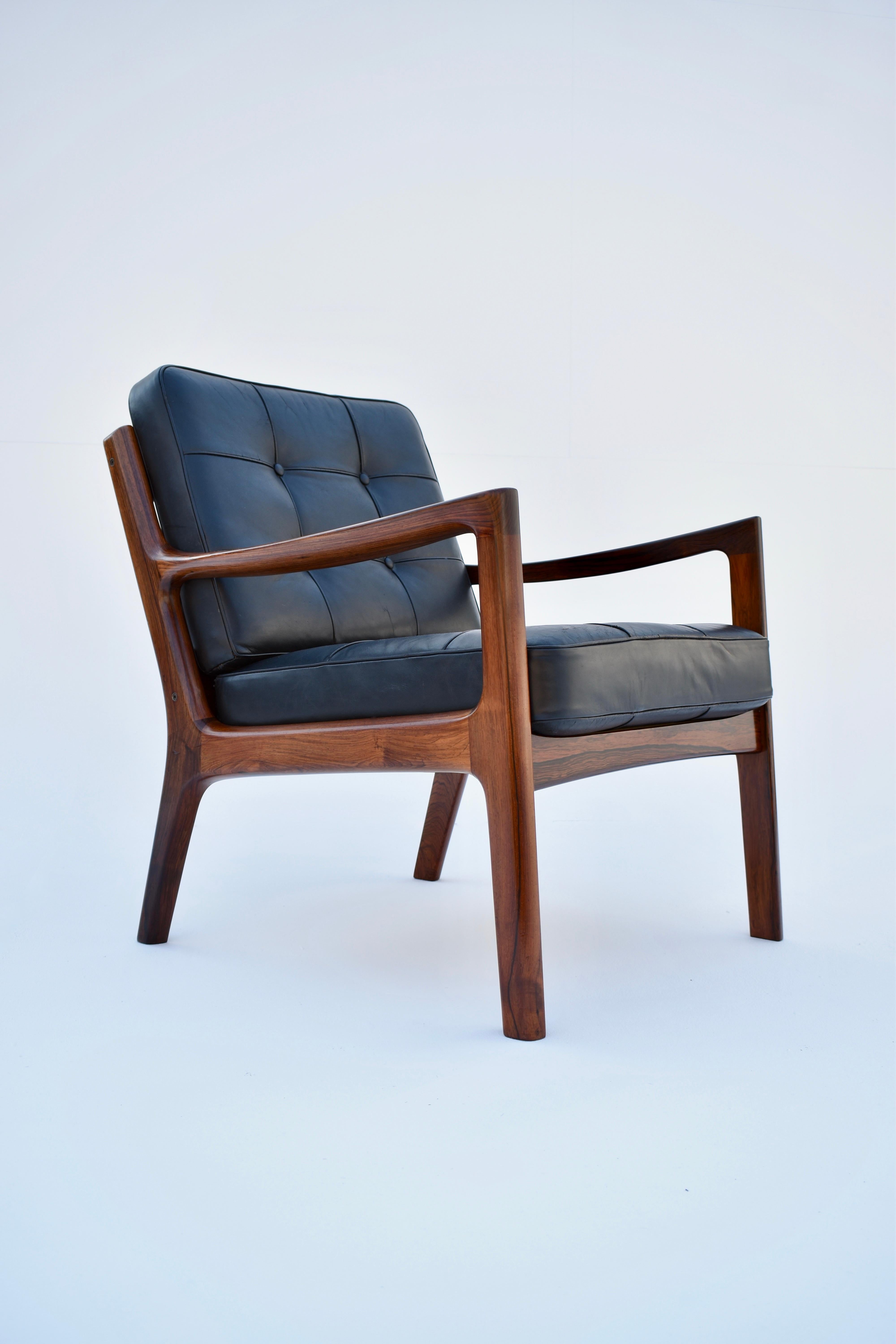 Ole Wanscher Model 166 Rosewood 'Senator' Lounge Chair For France & Son, Denmark 6