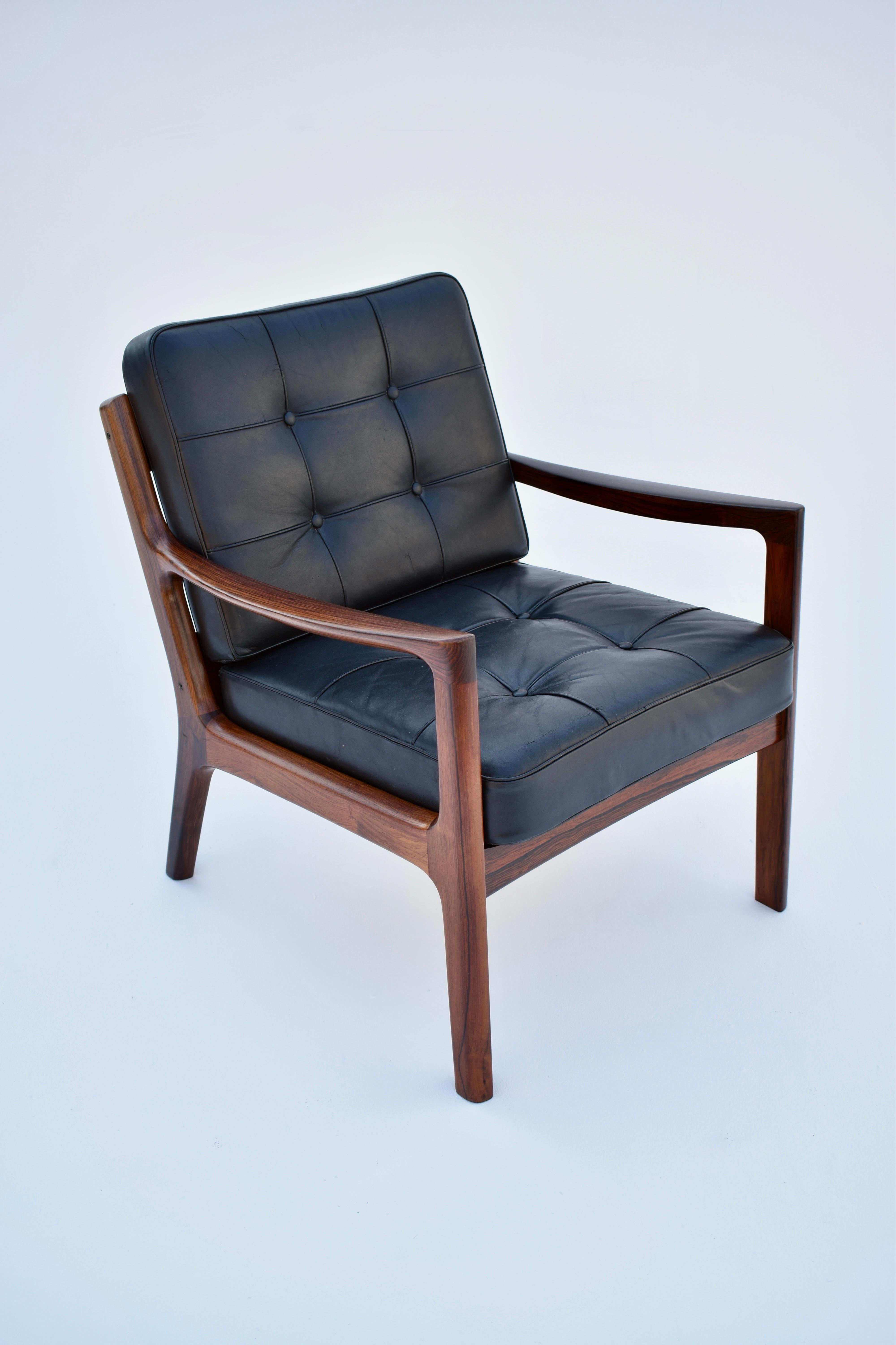 Ole Wanscher Model 166 Rosewood 'Senator' Lounge Chair For France & Son, Denmark 7